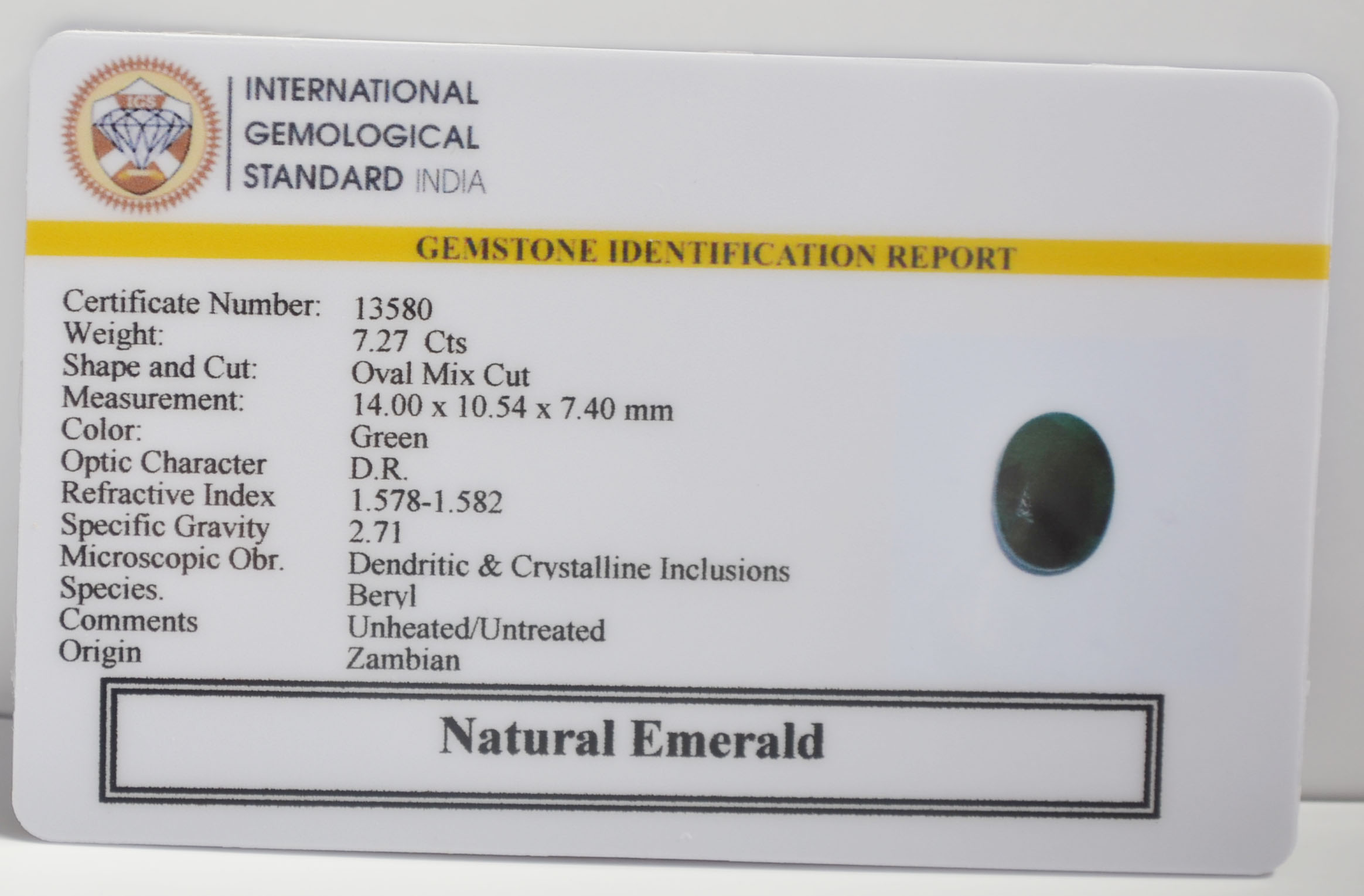 EMERALD 7.27 Ct. 3 EMR23084K 2 EMERALD 7.27 Ct.
