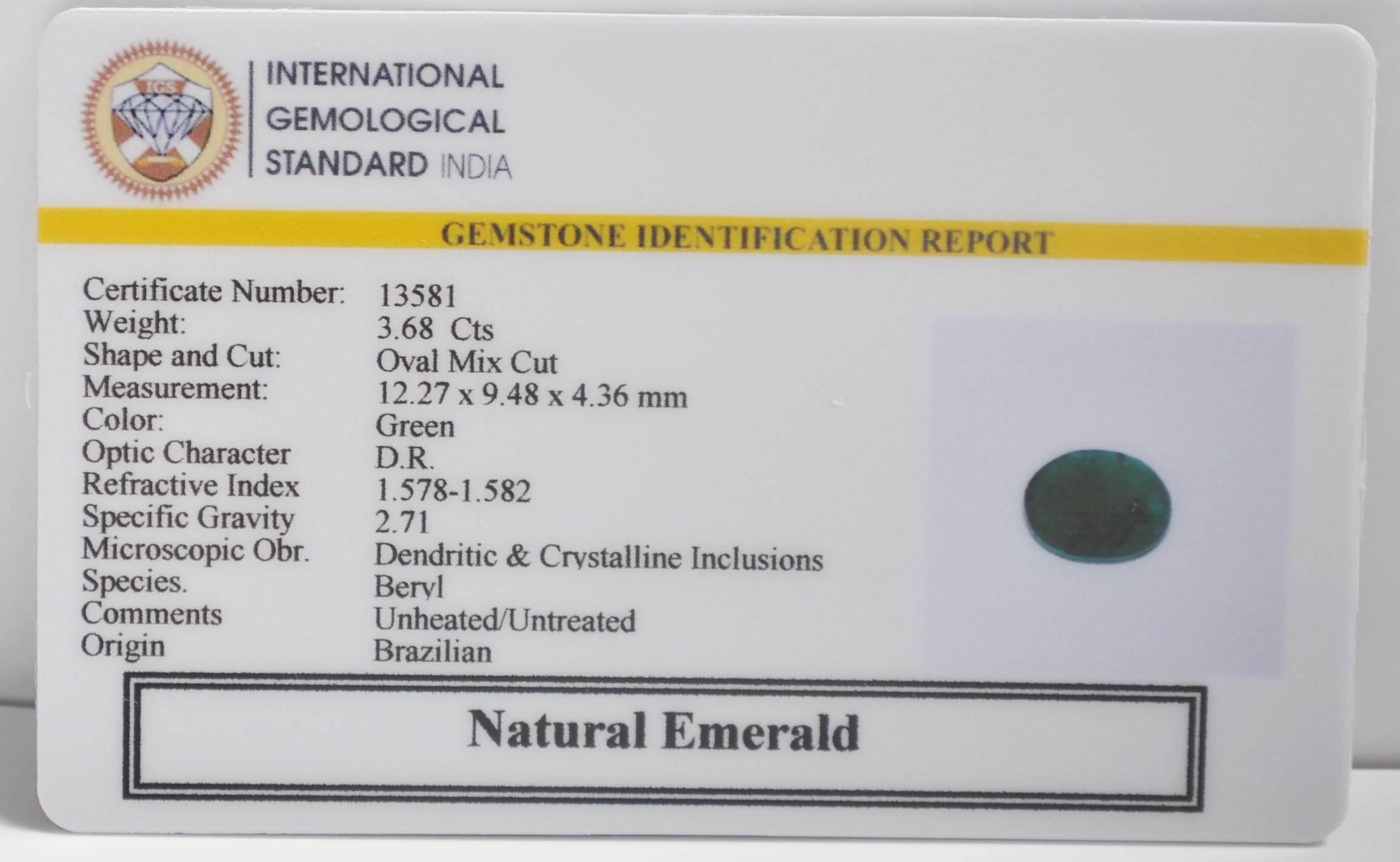 EMR23085K 2 EMERALD 3.68 Ct.