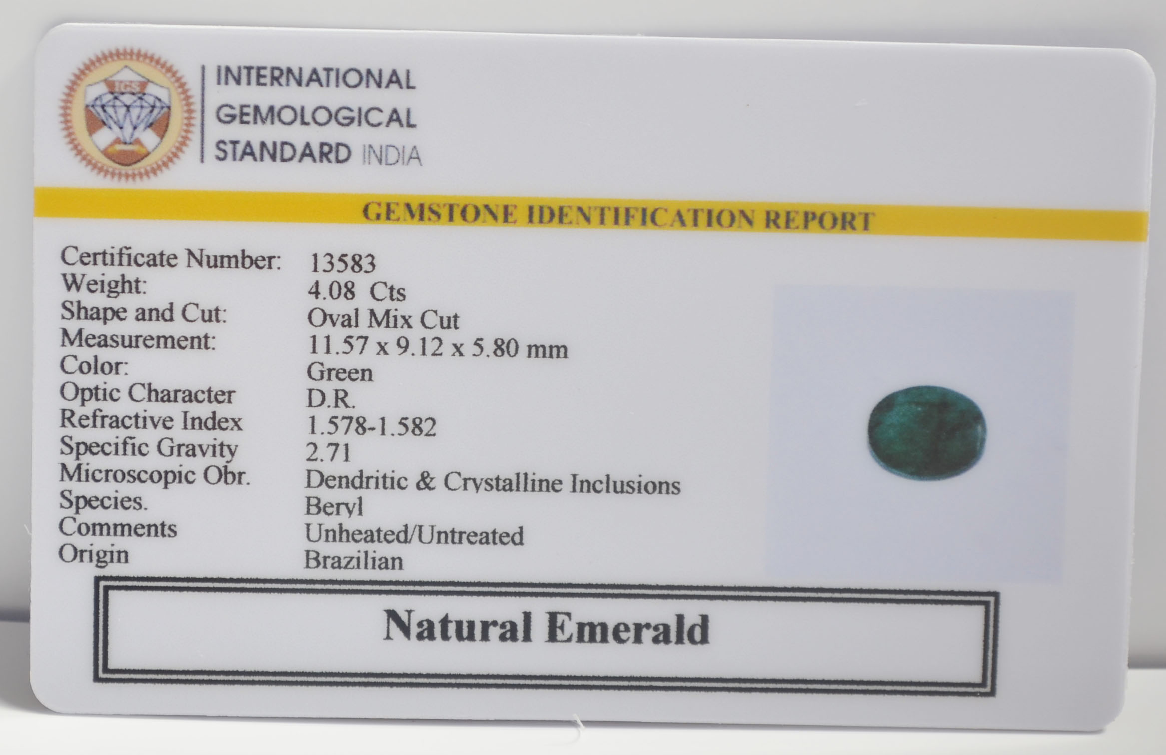 EMR23087K 2 EMERALD 4.08 Ct.