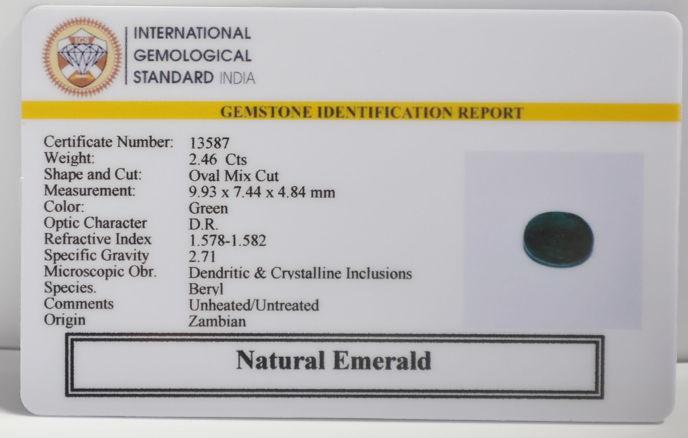 EMERALD 2.46 Ct. 3 EMR23089K 2 EMERALD 2.46 Ct.