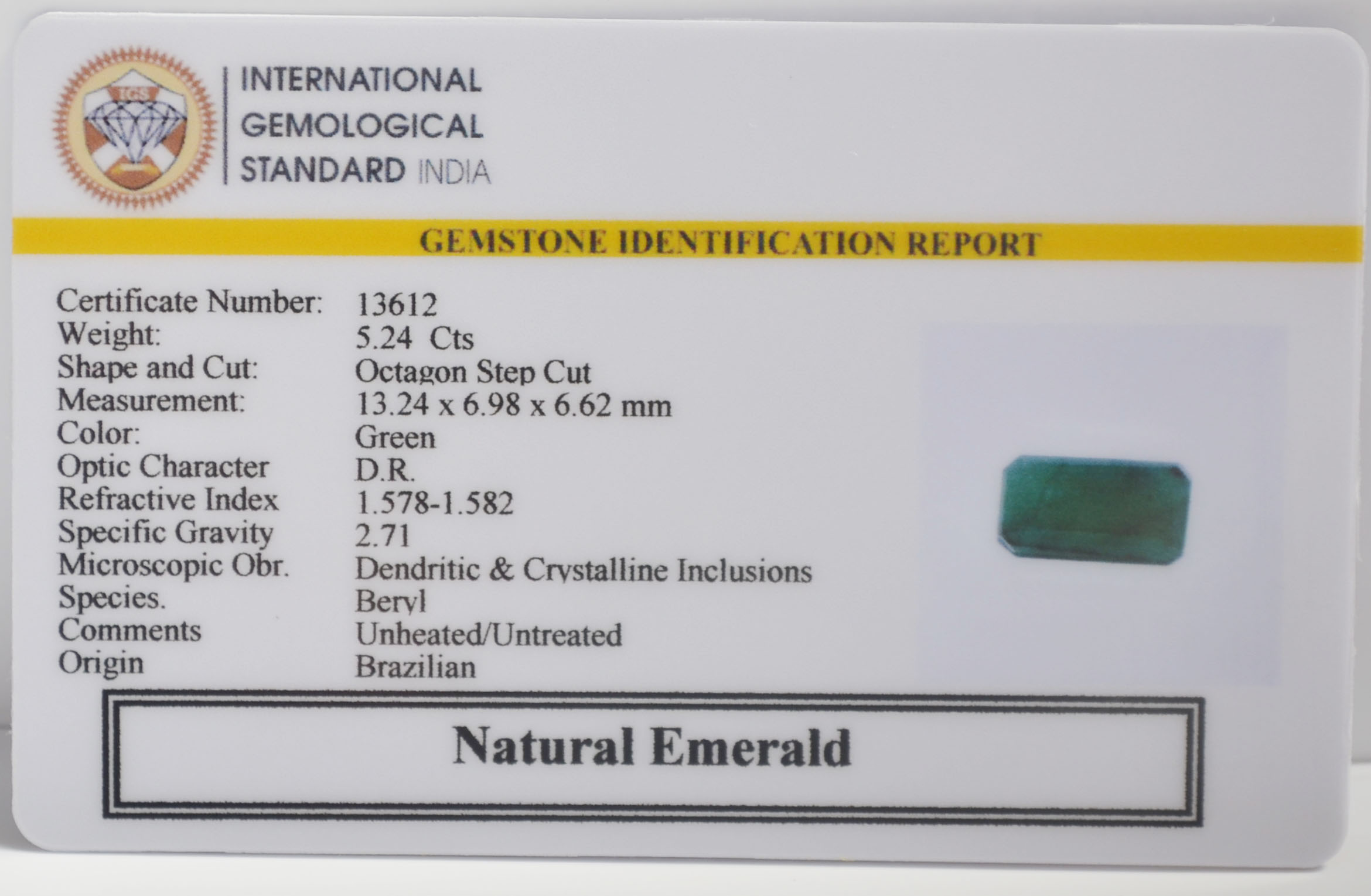 EMR23108K 2 EMERALD 5.24 Ct.