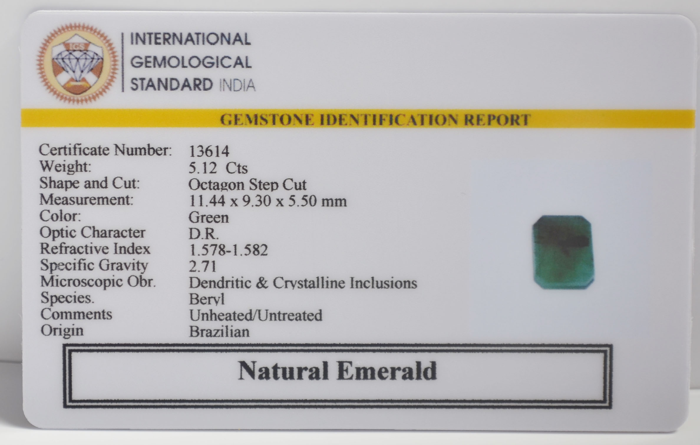 EMR23109K 2 EMERALD 5.12 Ct.