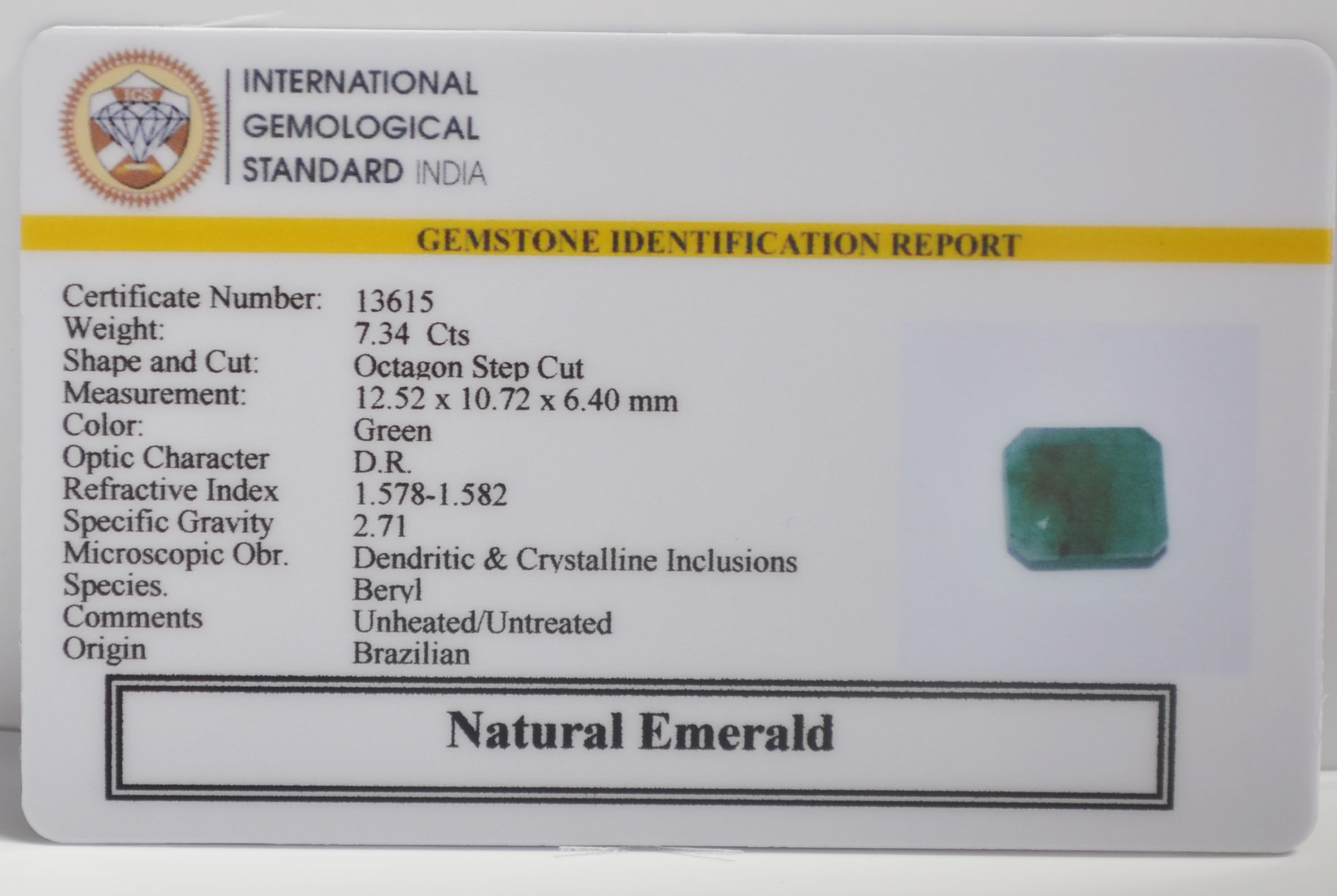 EMR23110K 2 EMERALD 7.34 Ct.