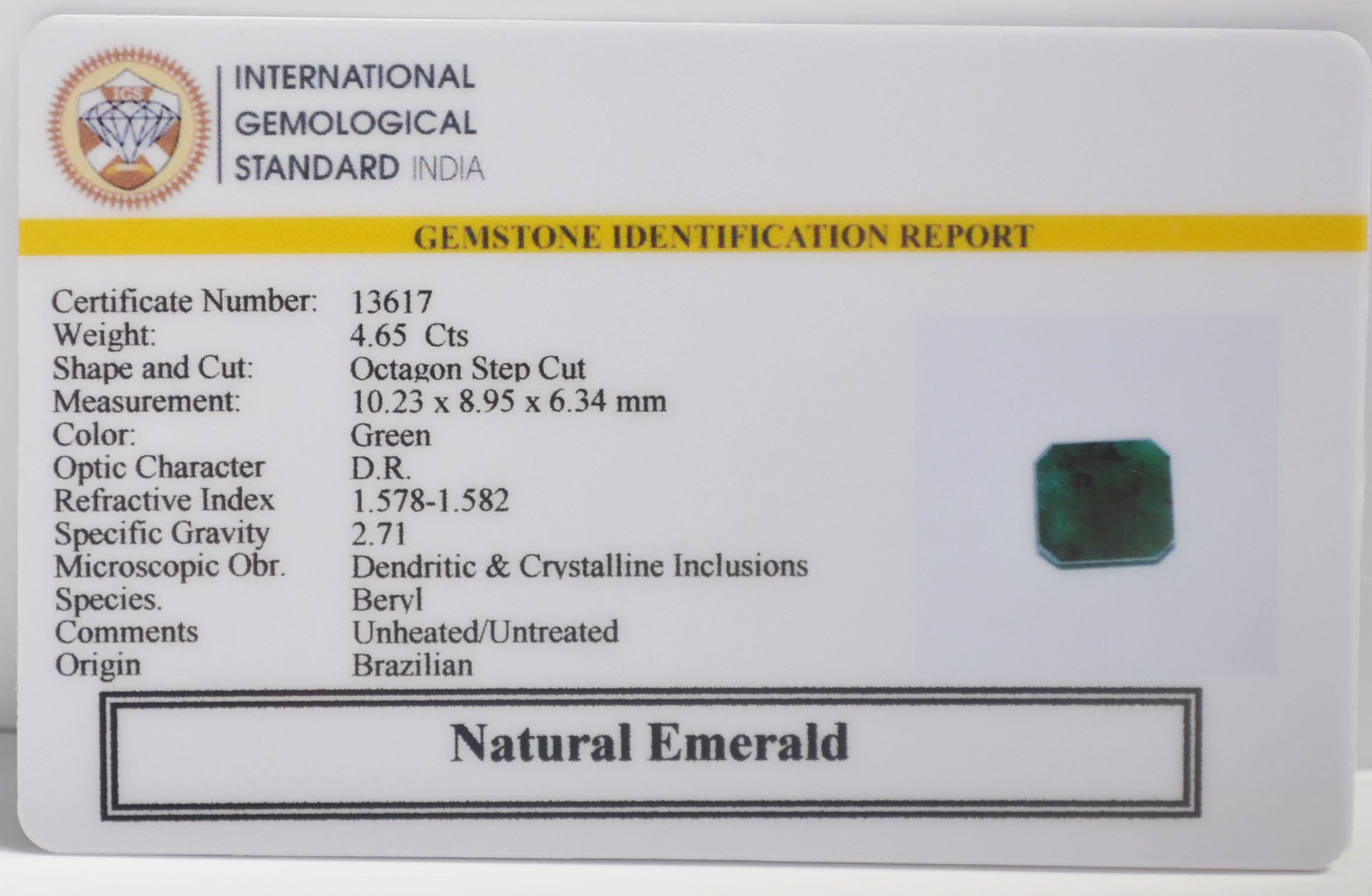 EMR23112K 2 EMERALD 4.65 Ct.