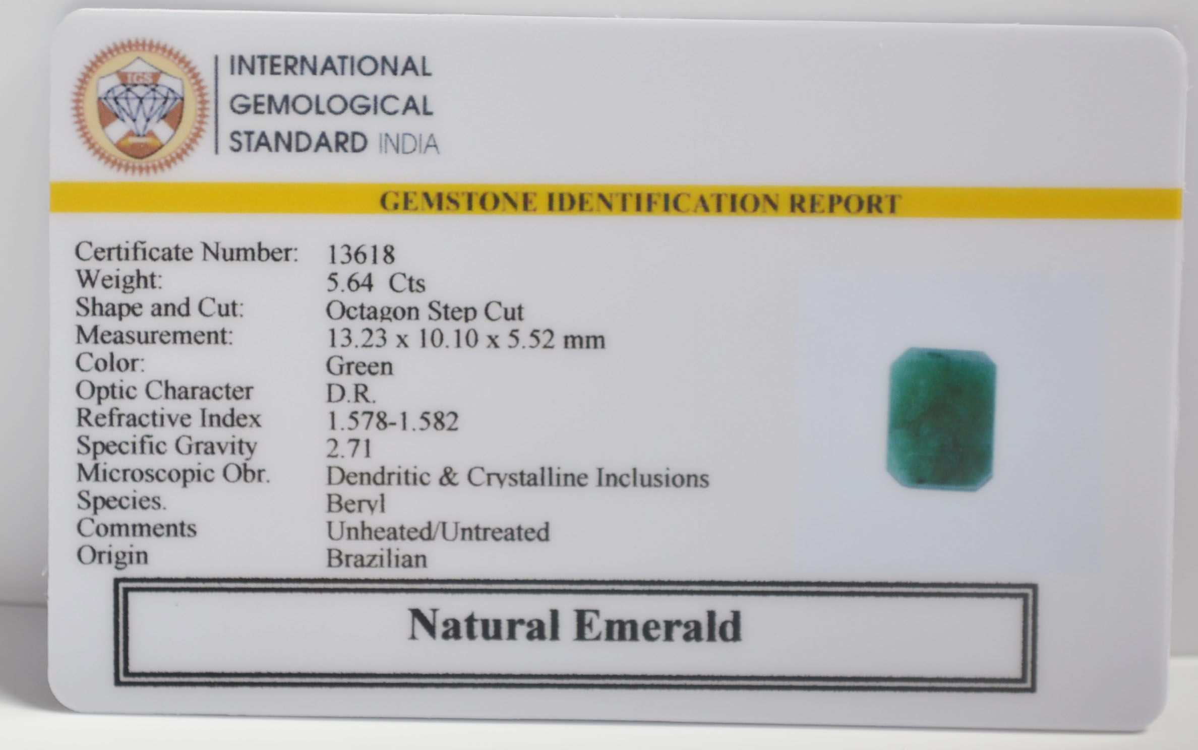 EMR23113K 2 EMERALD 5.64 Ct.