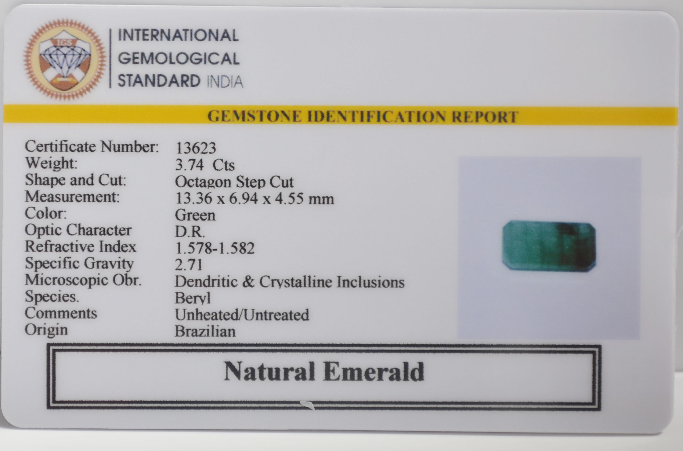 EMR23118K 2 EMERALD 3.74 Ct.