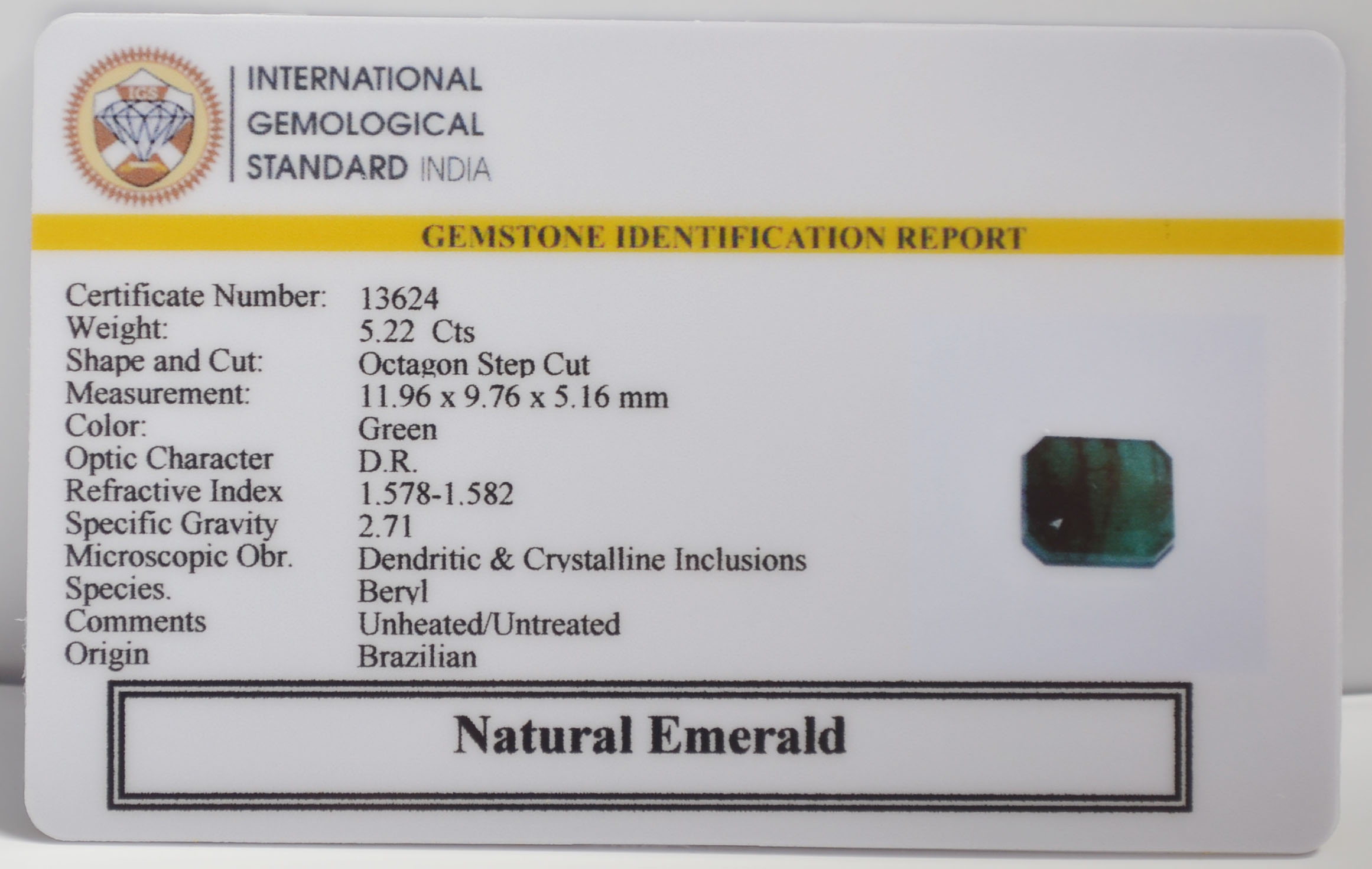 EMR23119K 2 EMERALD 5.22 Ct.