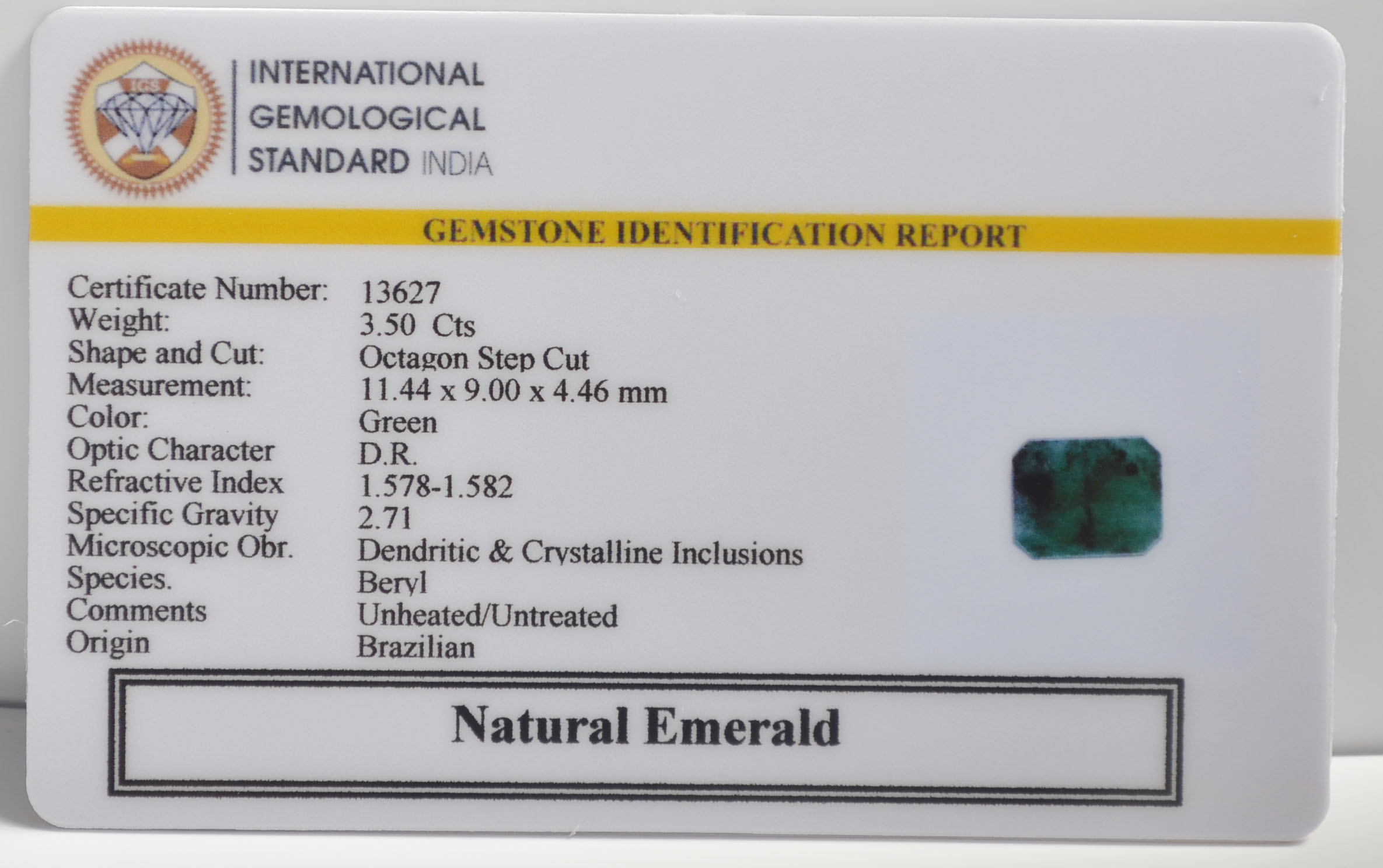 EMR23122K 2 EMERALD 3.5 Ct.