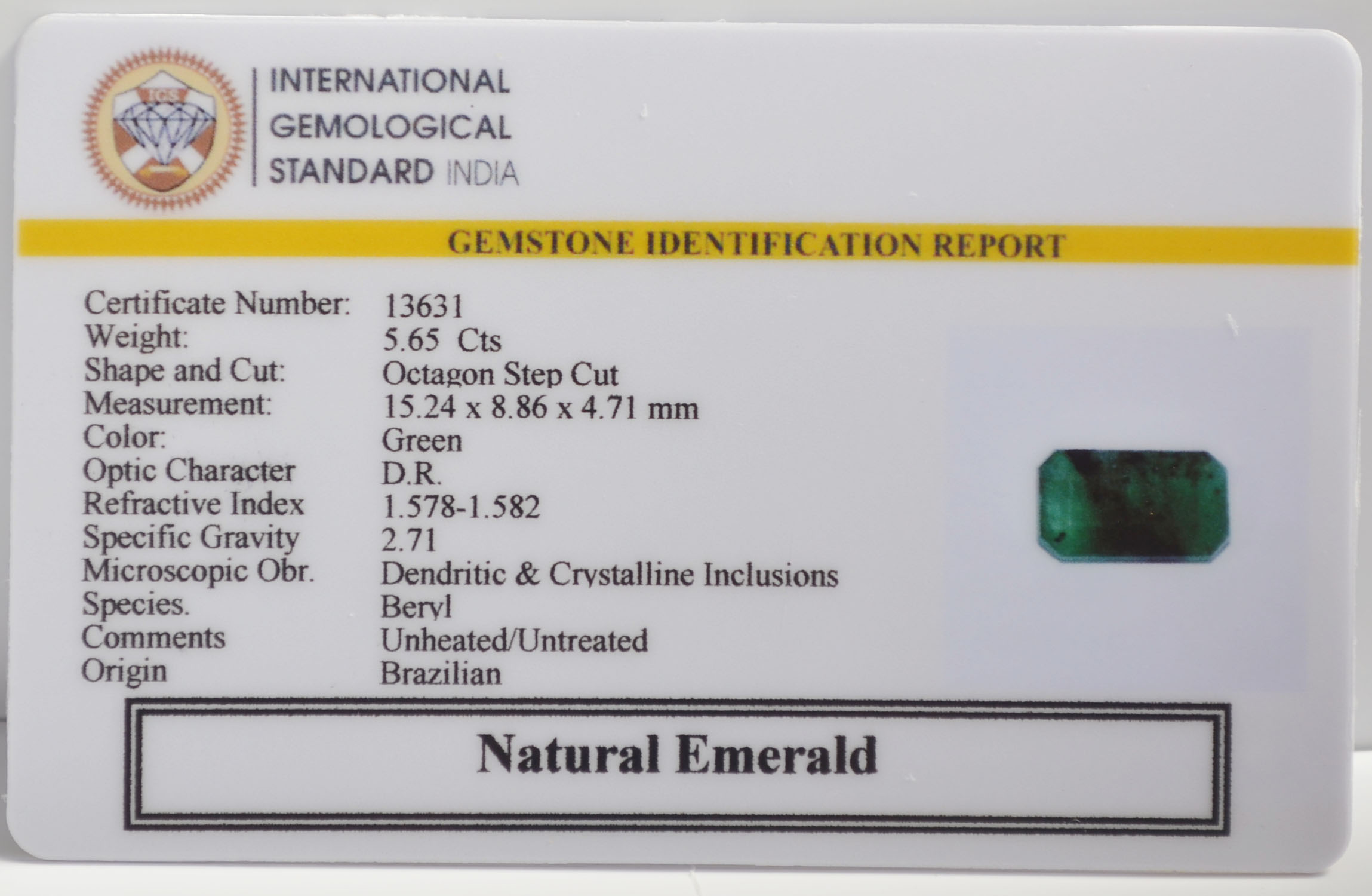 EMR23126K 2 EMERALD 5.65 Ct.