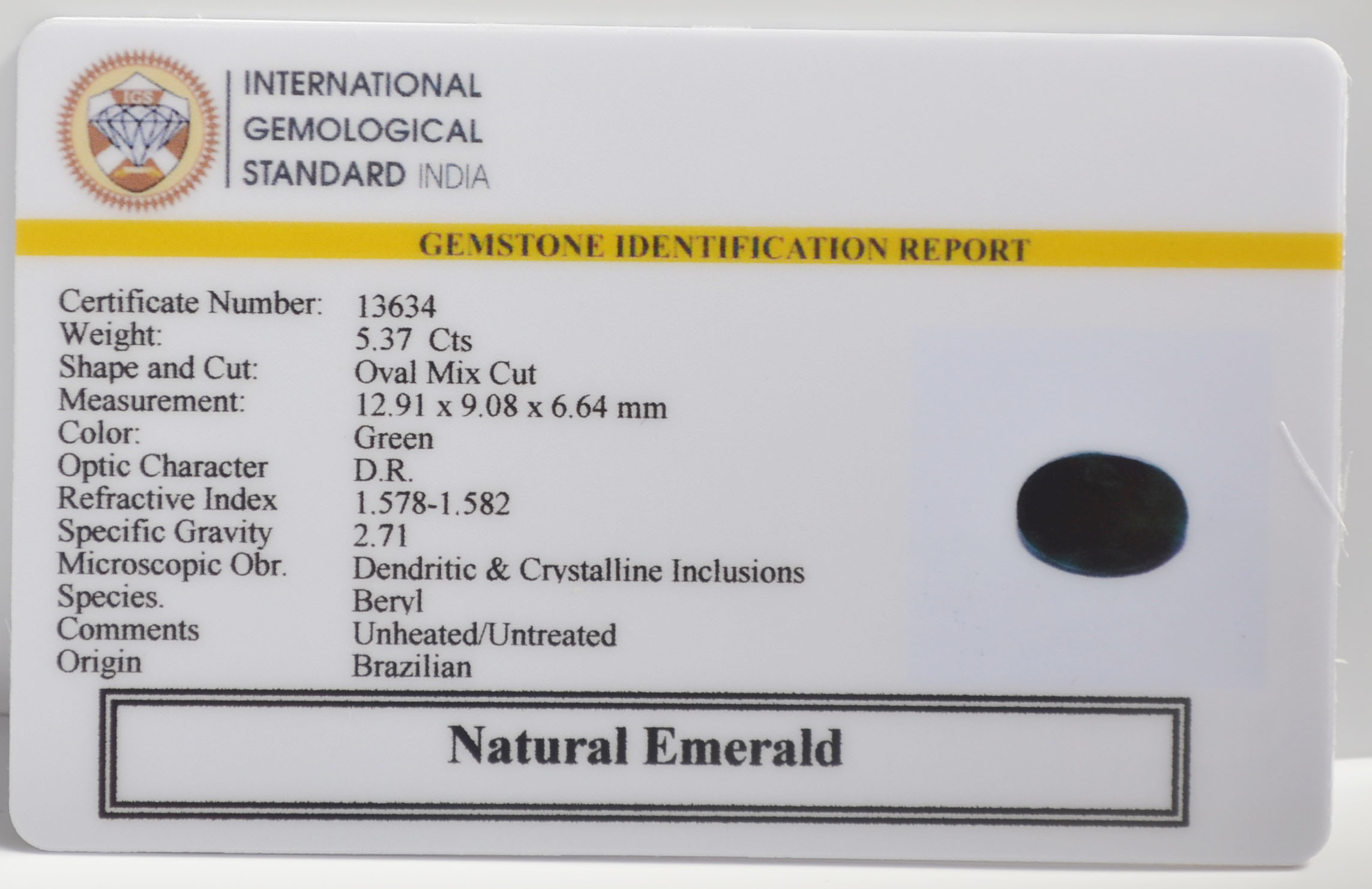 EMR23128K 2 EMERALD 5.37 Ct.
