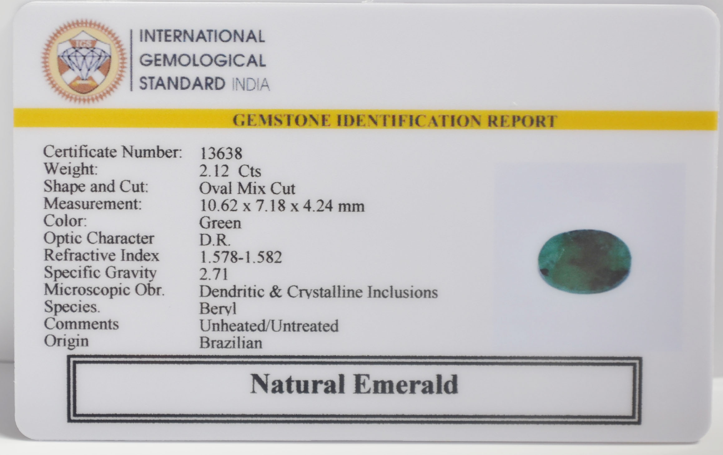 EMR23132K 2 EMERALD 2.12 Ct.