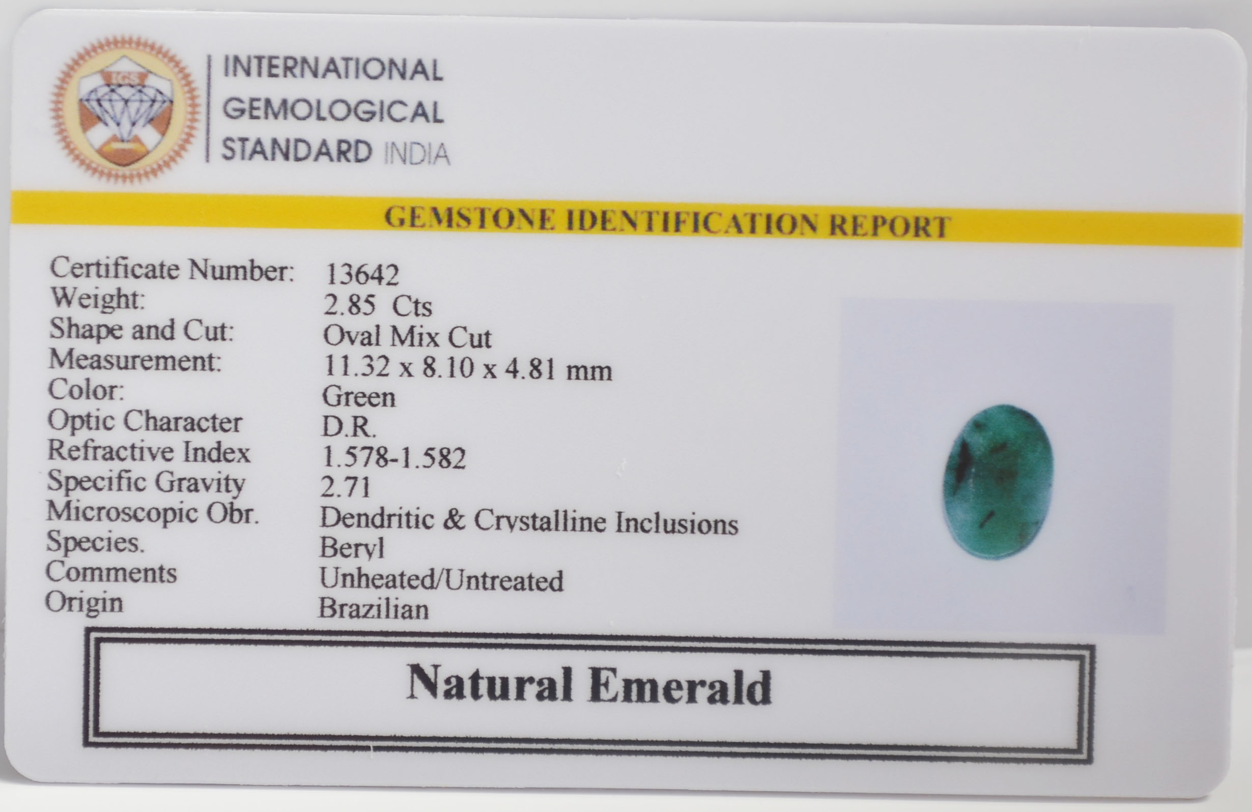 EMR23136K 2 EMERALD 2.85 Ct.