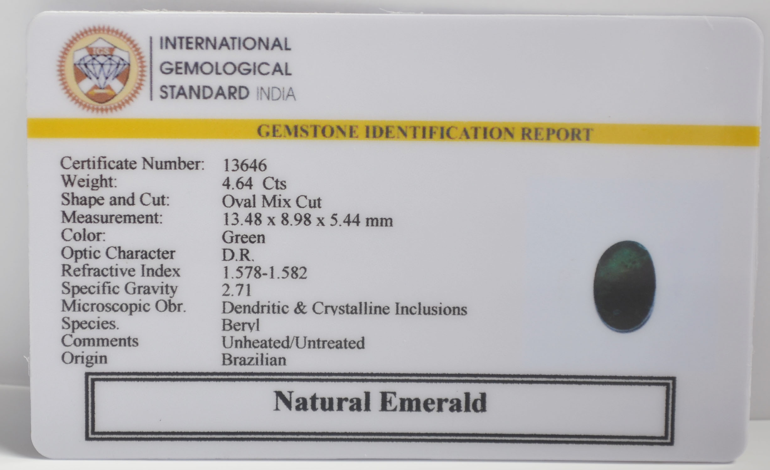 EMR23139K 2 EMERALD 4.64 Ct.