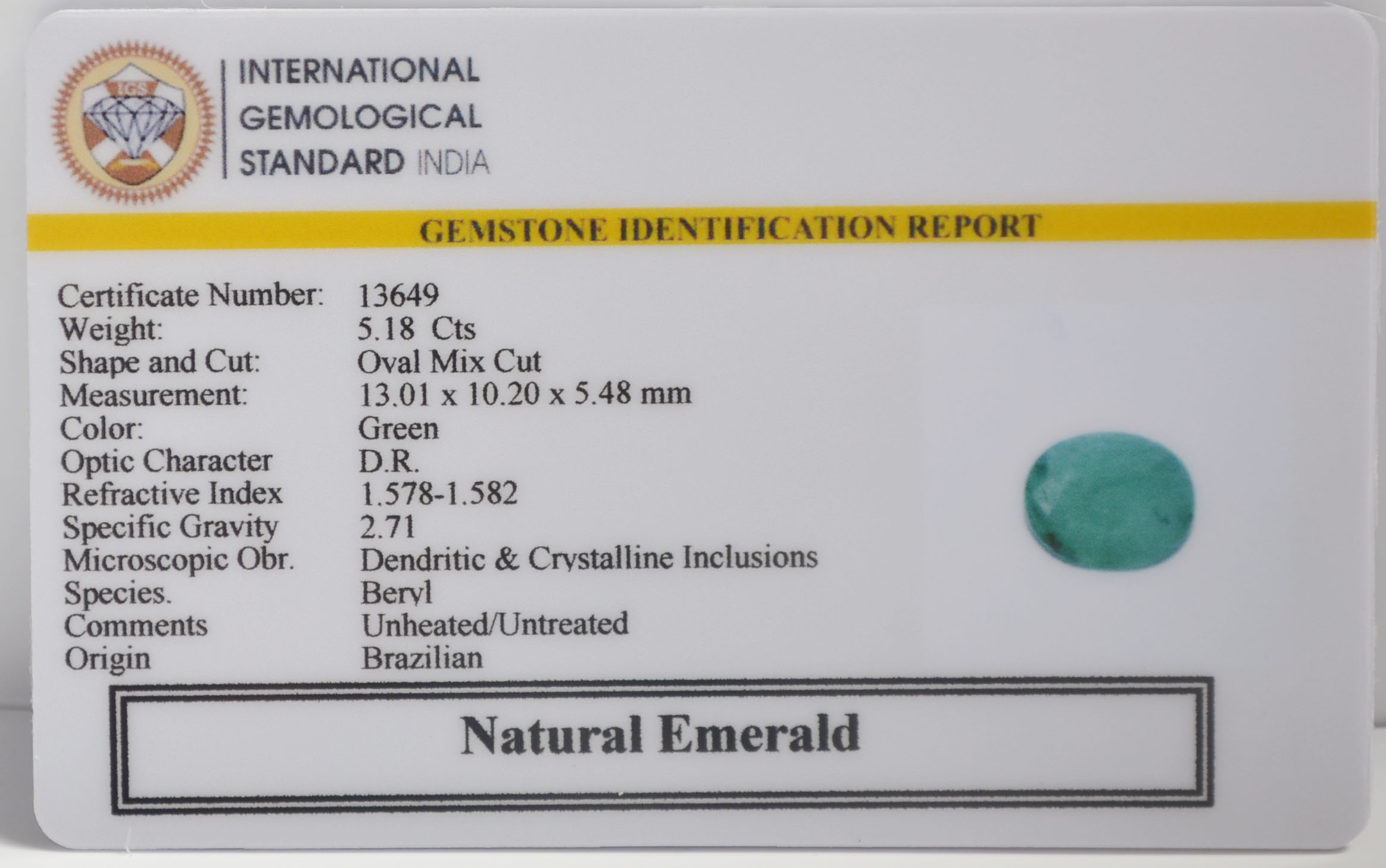 EMR23142K 2 EMERALD 5.18 Ct.