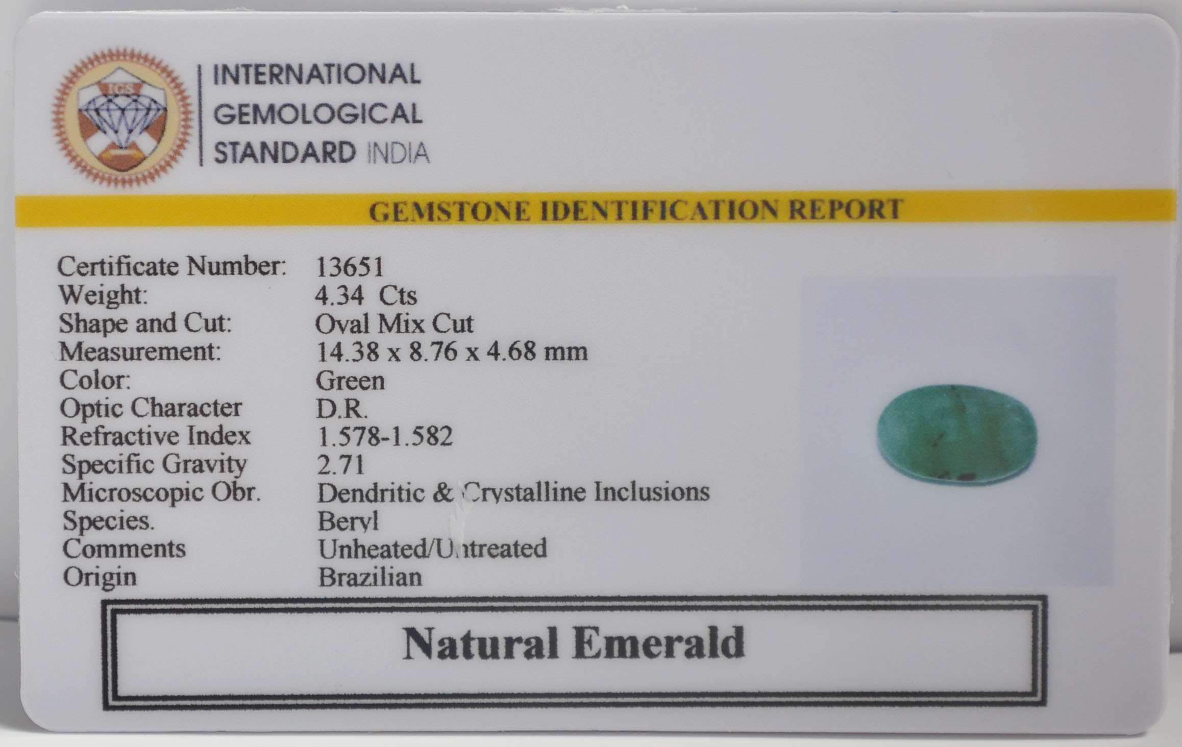 EMR23144K 2 EMERALD 4.34 Ct.