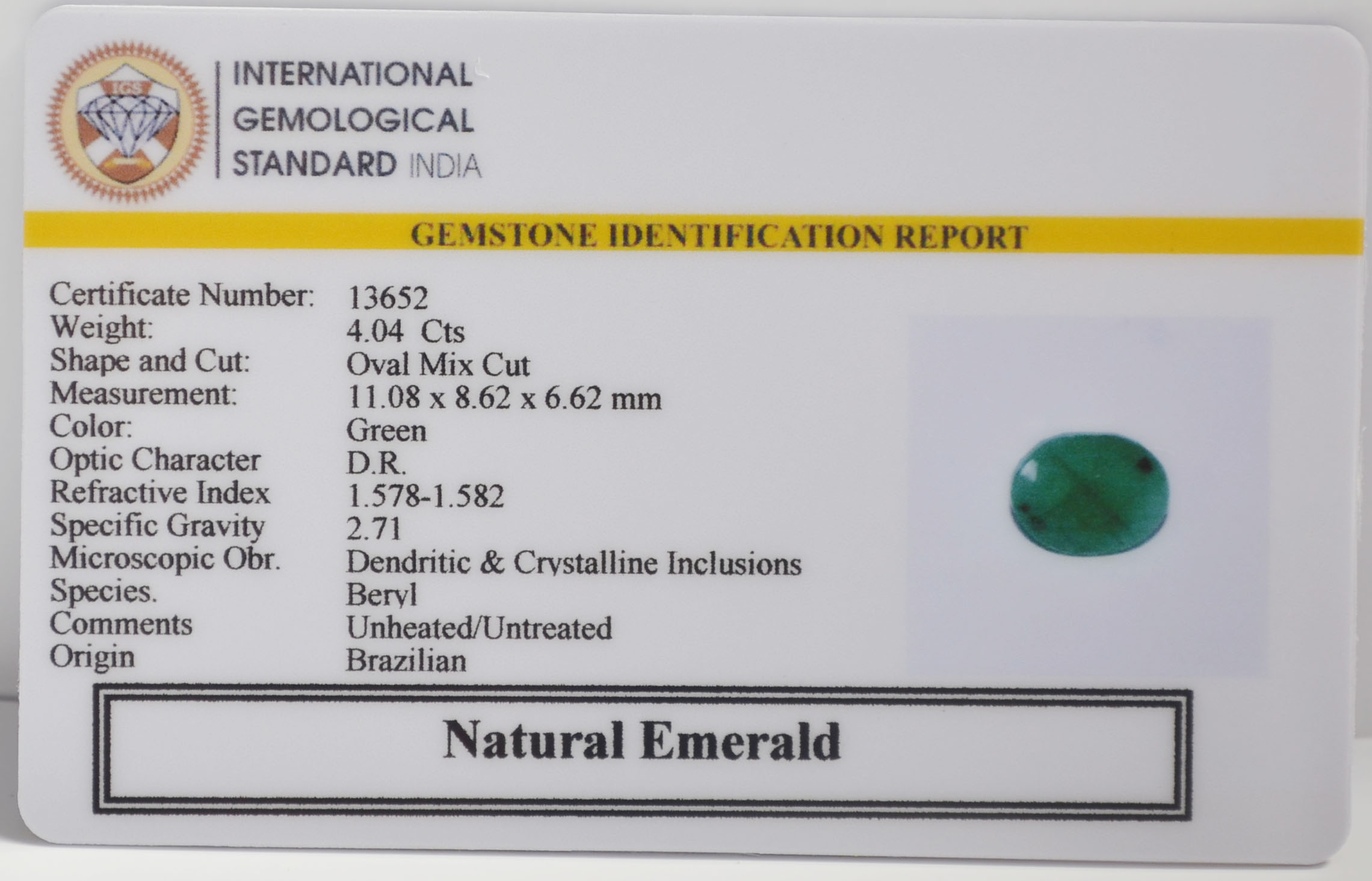 EMR23145K 2 EMERALD 4.04 Ct.