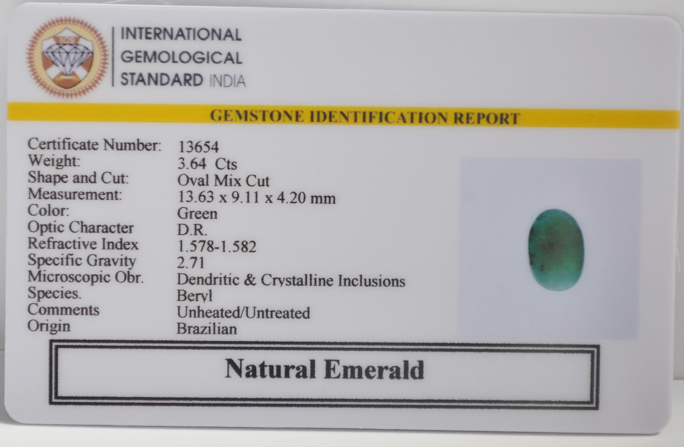EMR23147K 2 EMERALD 3.64 Ct.