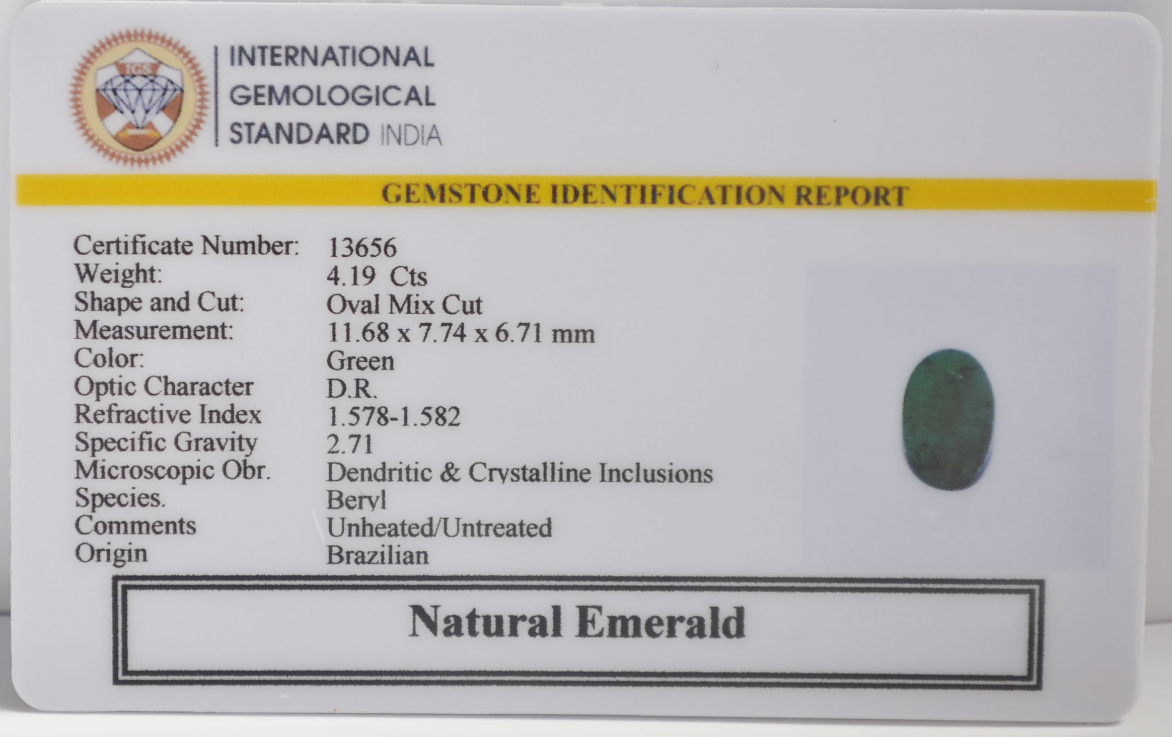 EMR23149K 2 EMERALD 4.19 Ct.