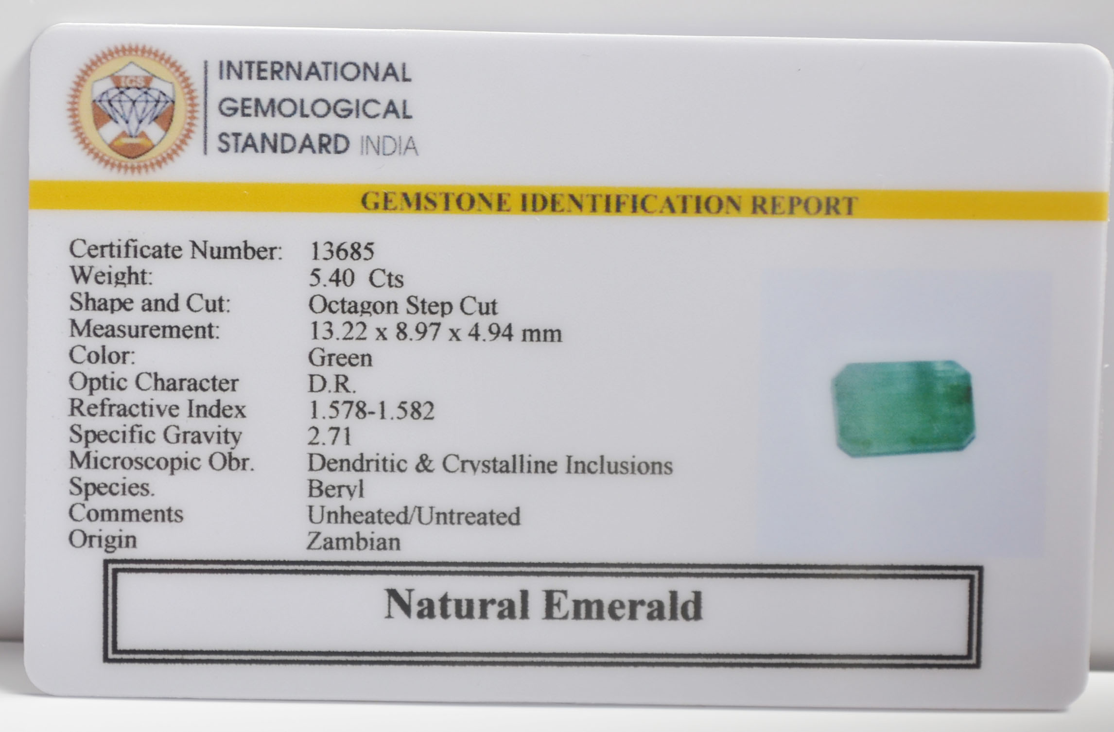 EMR23152K 2 EMERALD 5.4 Ct.