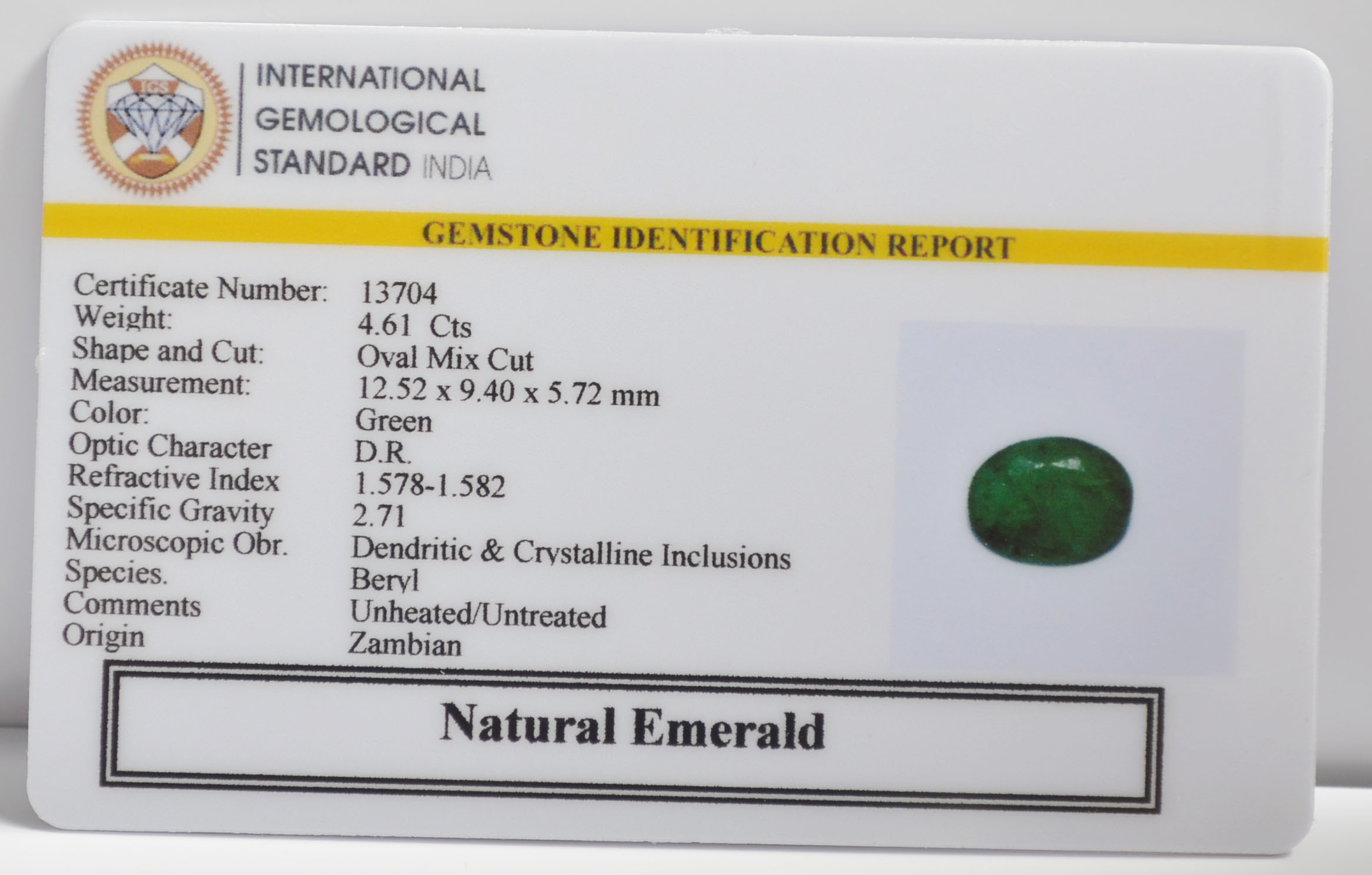 EMR23168K 2 EMERALD 4.61 Ct.
