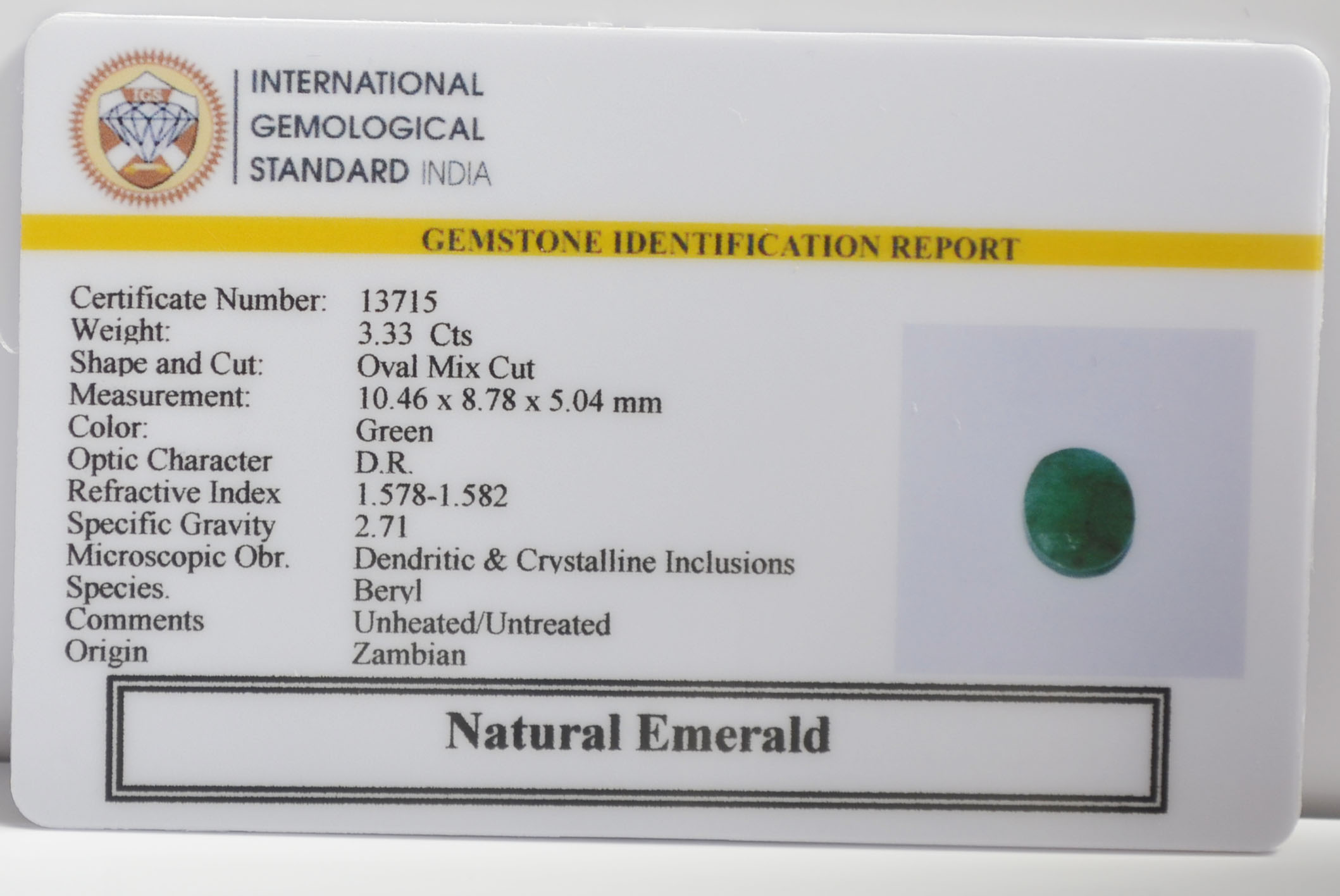 EMR23175K 2 EMERALD 3.33 Ct.