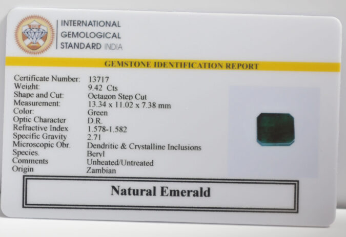 EMERALD 9.42 Ct. EMERALD 9.42 Ct.
