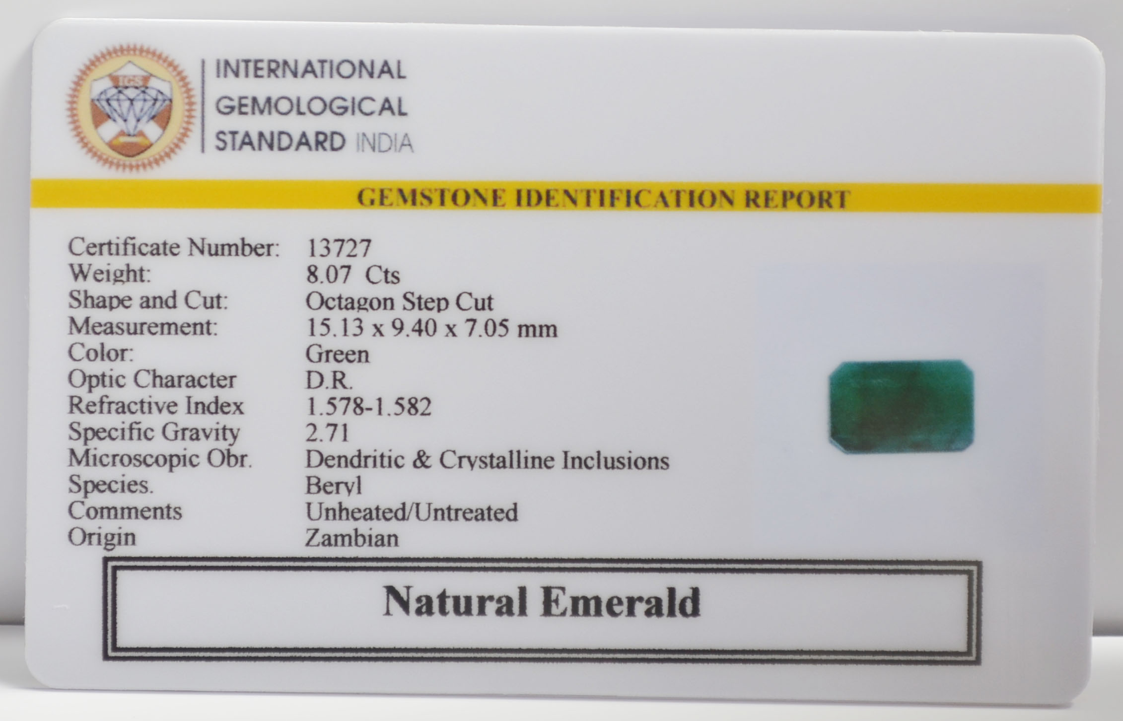 EMR23187K 2 EMERALD 8.07 Ct.