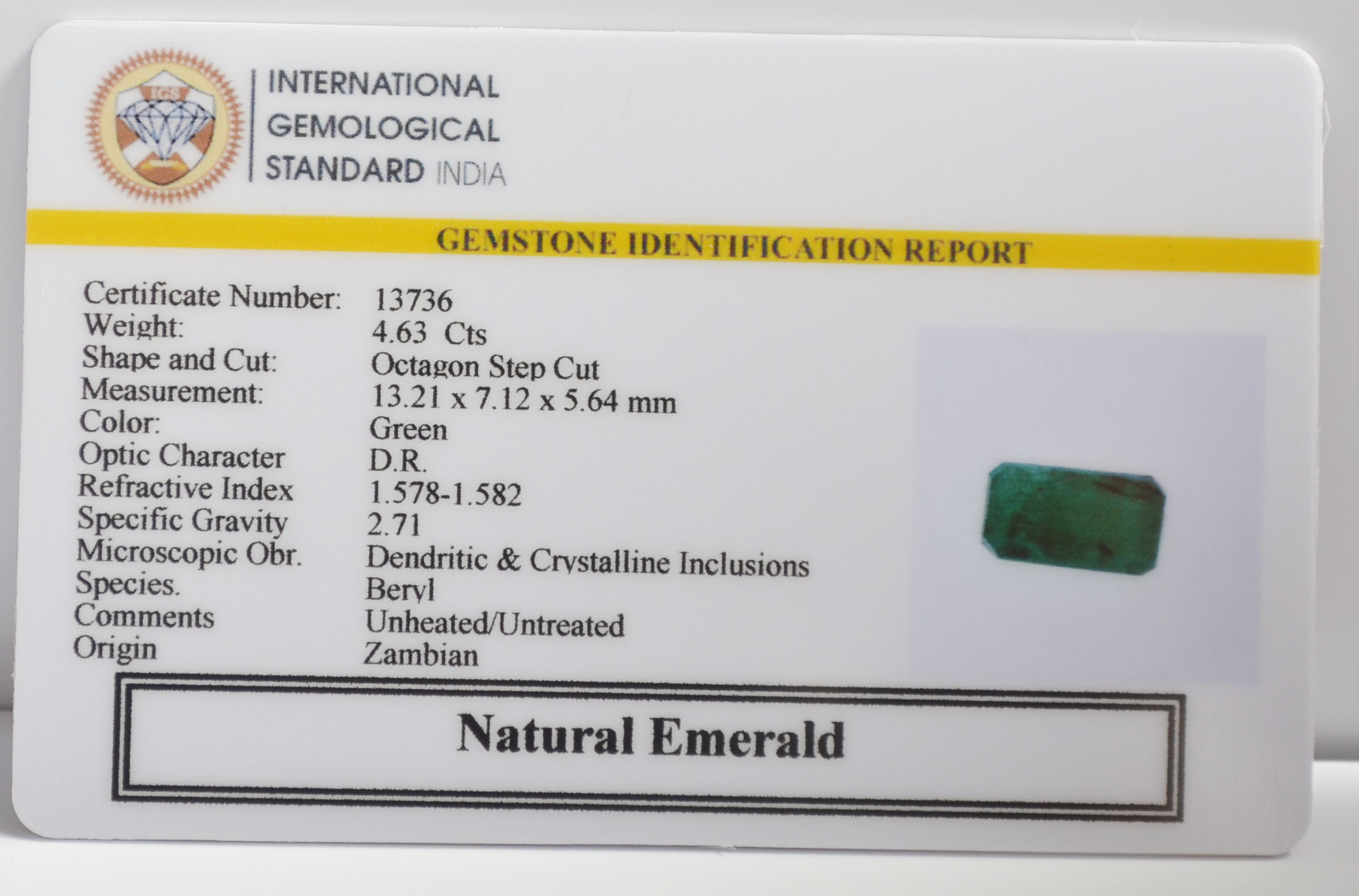 EMR23194K 2 EMERALD 4.63 Ct.
