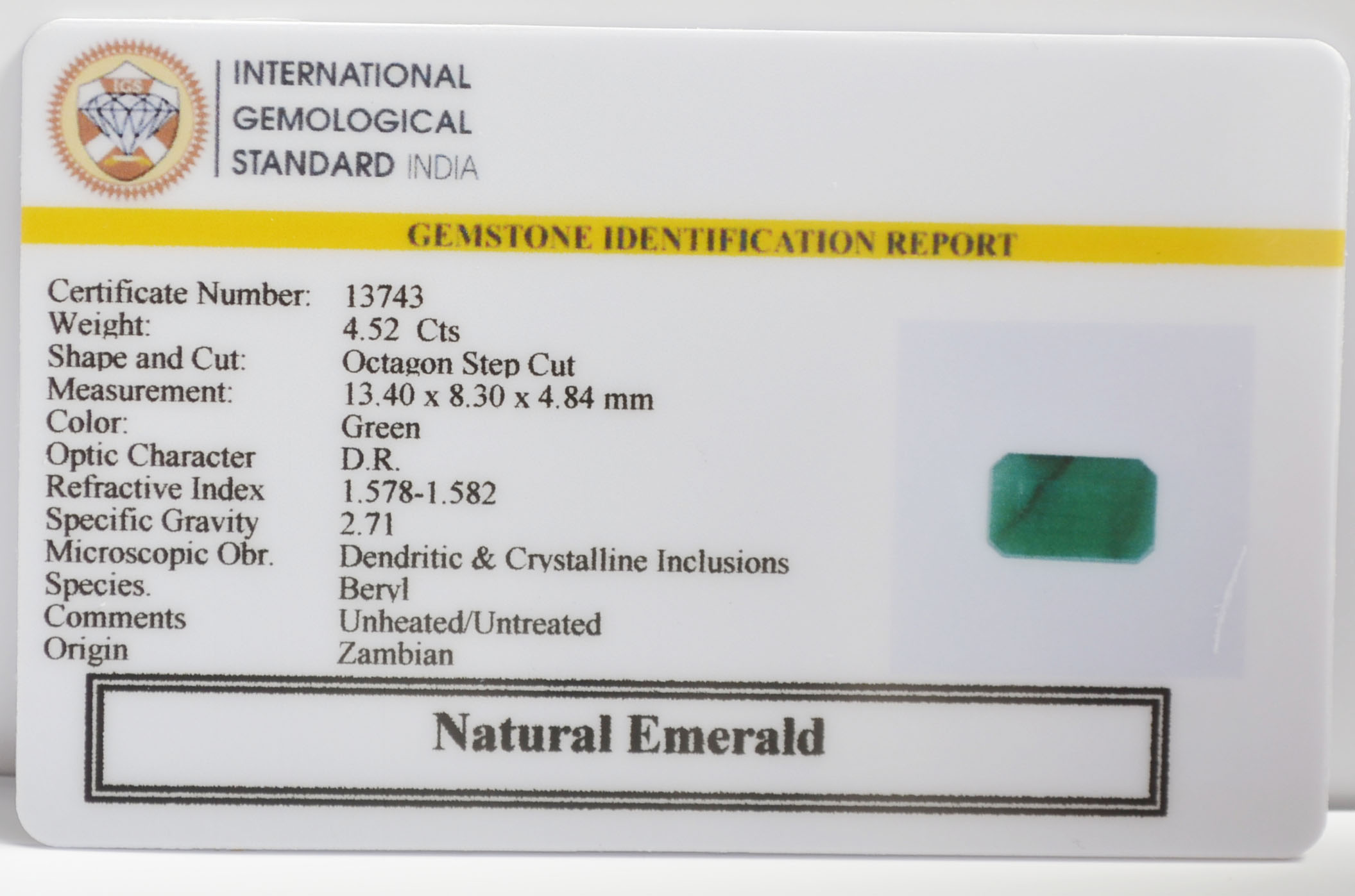 EMR23201K 2 EMERALD 4.52 Ct.