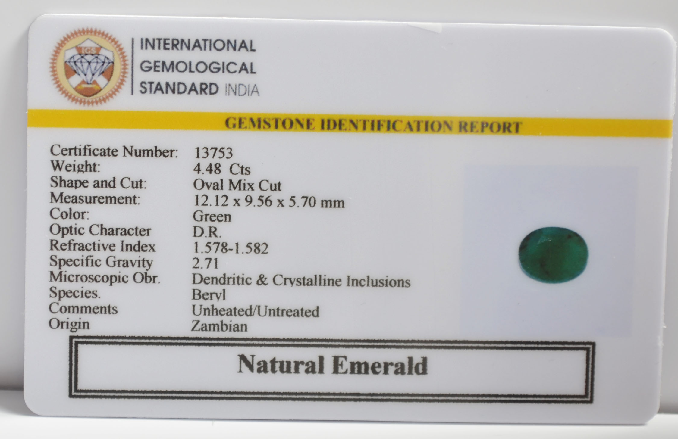 EMR23211K 2 EMERALD 4.48 Ct.