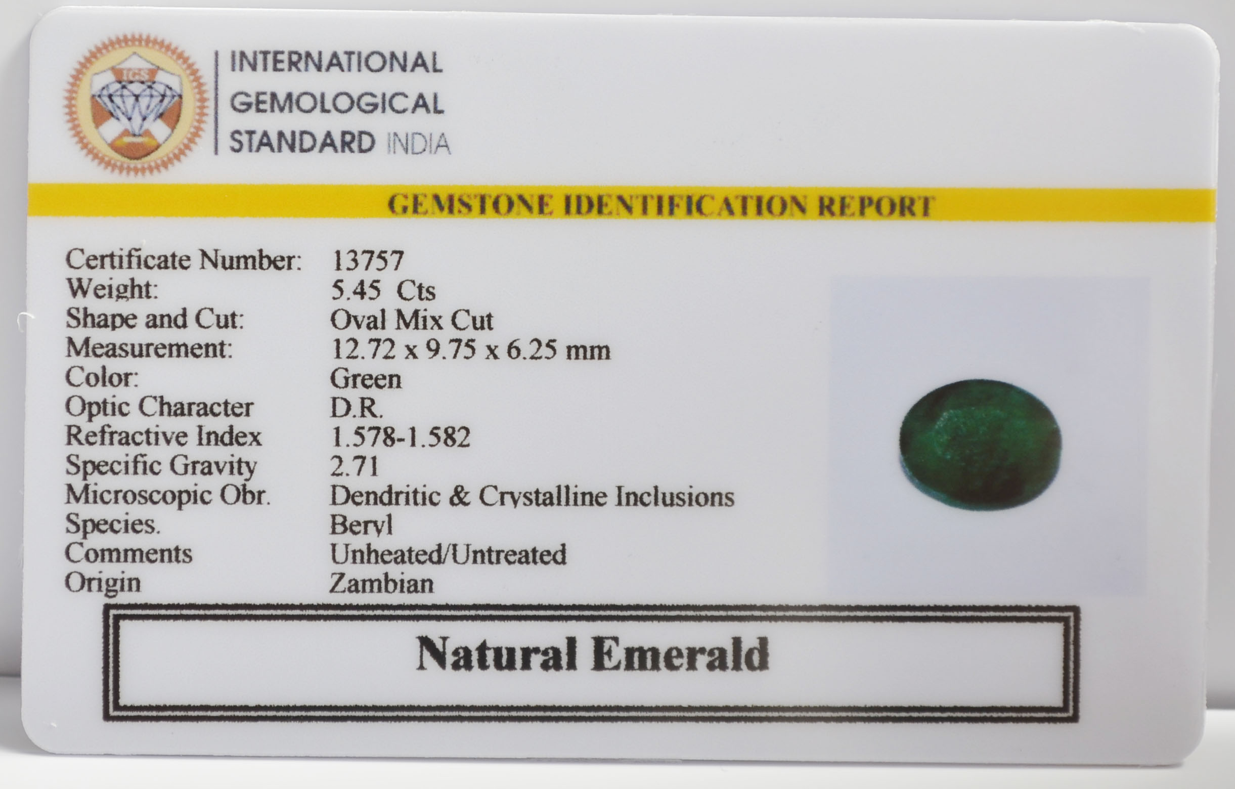 EMERALD 5.45 Ct. 3 EMR23215K 2 EMERALD 5.45 Ct.