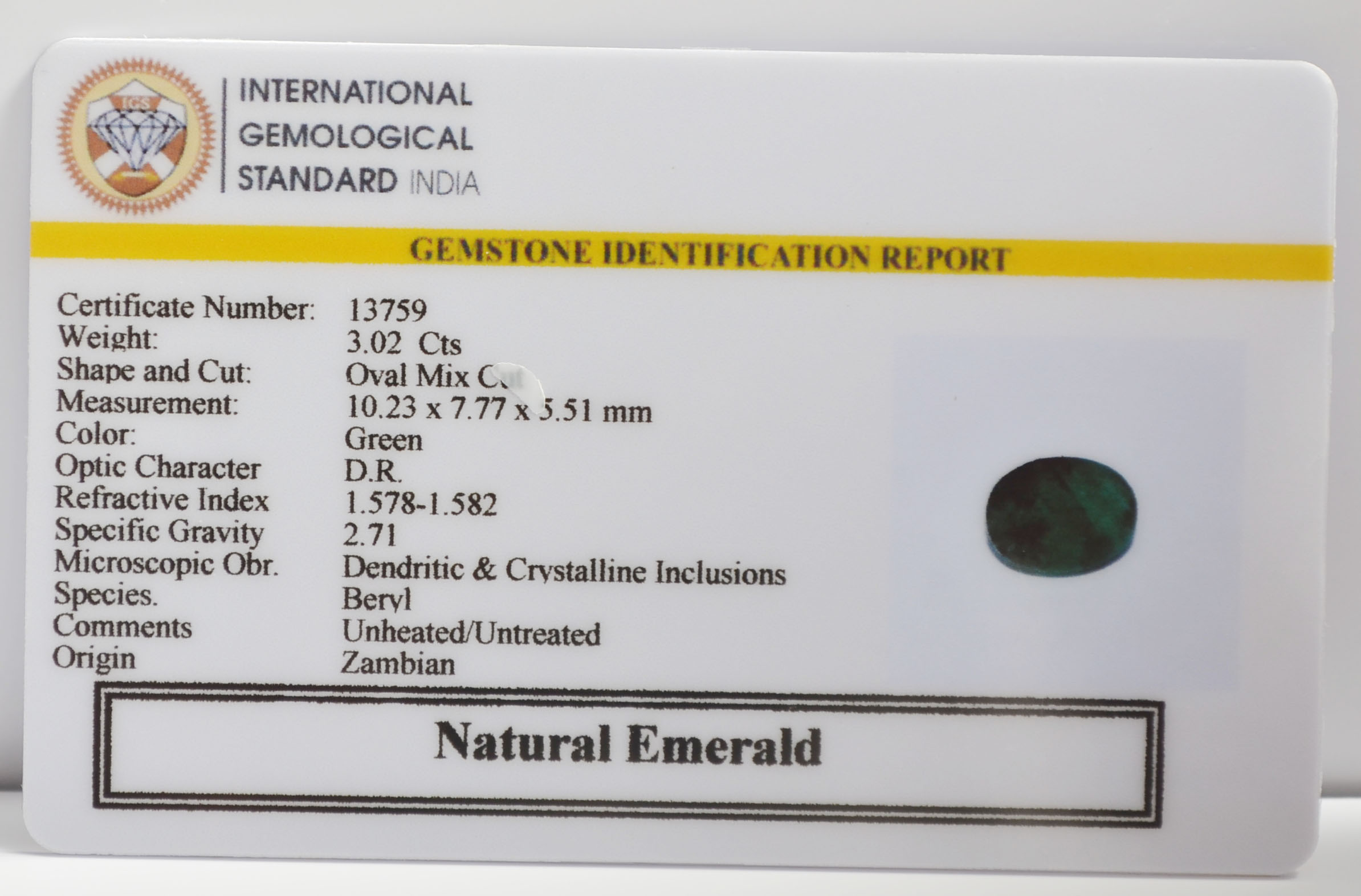 EMERALD 3.02 Ct. 3 EMR23217K 2 EMERALD 3.02 Ct.