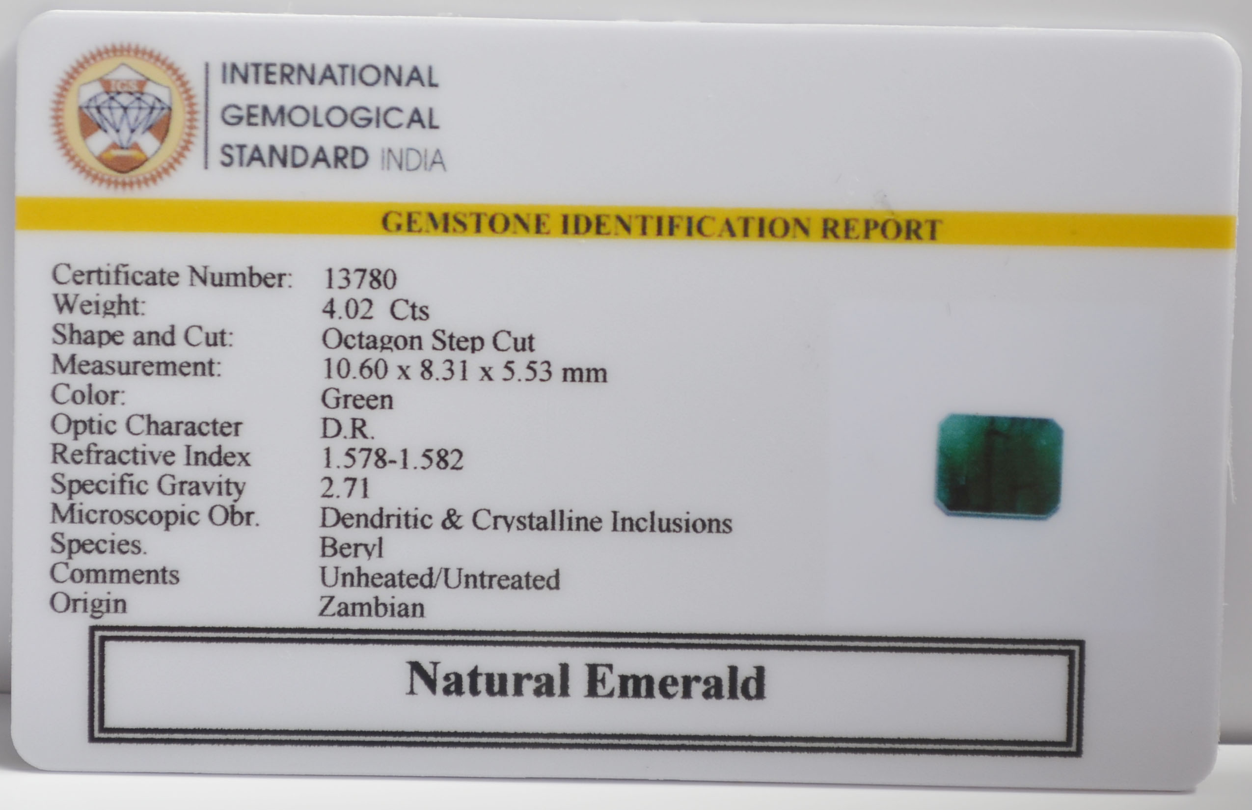EMR23231K 2 EMERALD 4.02 Ct.