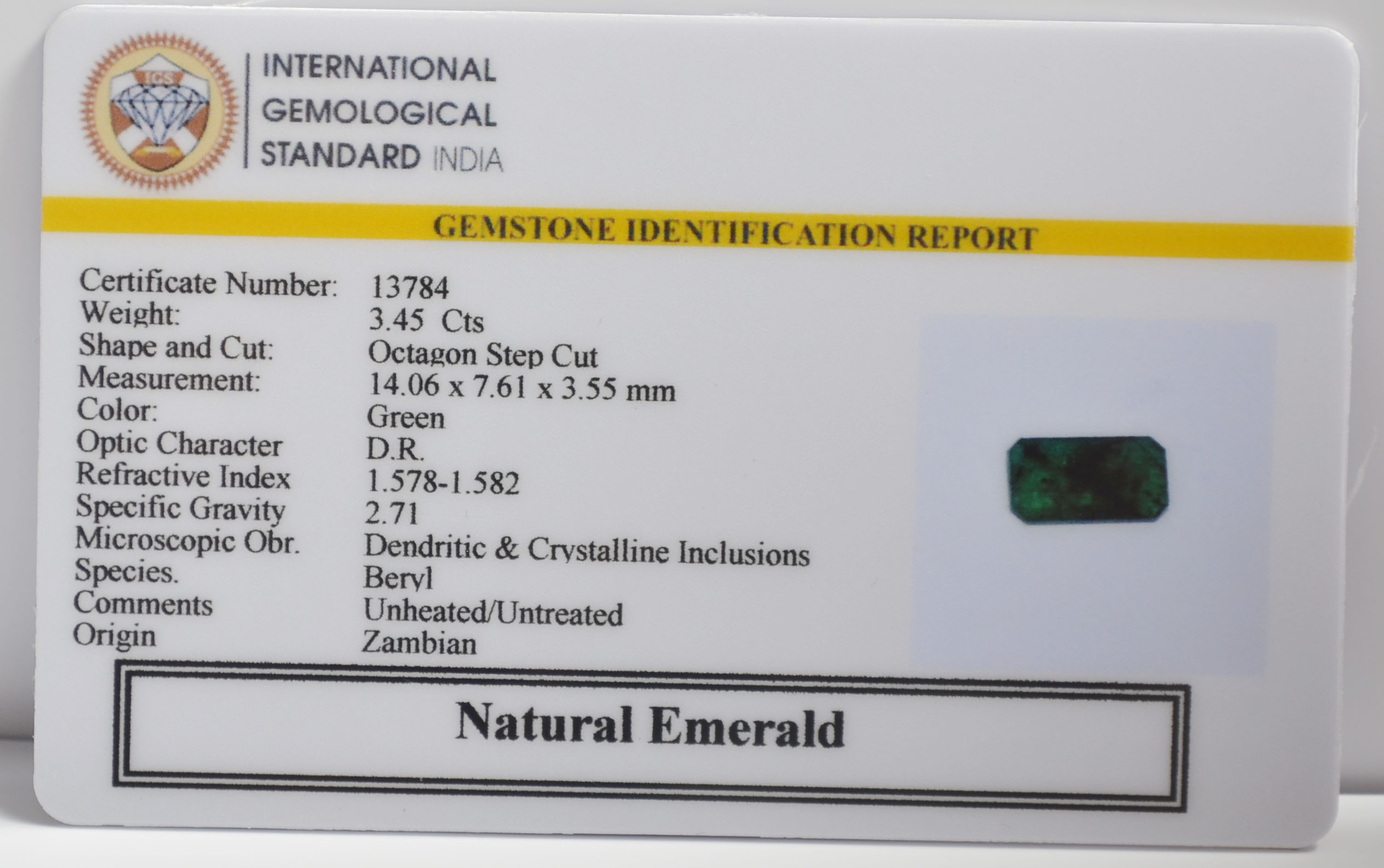 EMERALD 3.45 Ct. 3 EMR23235K 2 EMERALD 3.45 Ct.