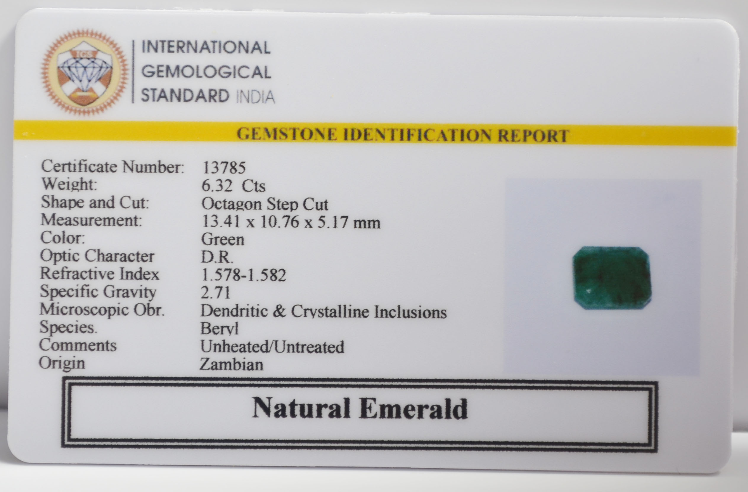 EMERALD 6.32 Ct. 3 EMR23236K 2 EMERALD 6.32 Ct.