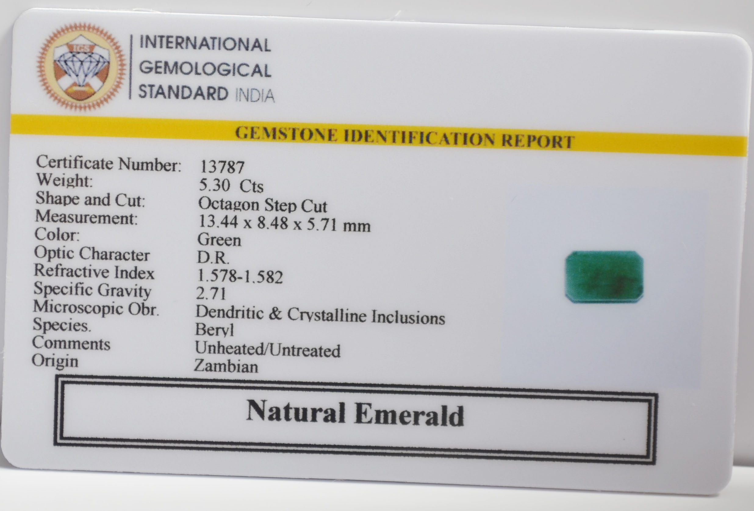 EMERALD 5.3 Ct. 3 EMR23237K 2 EMERALD 5.3 Ct.