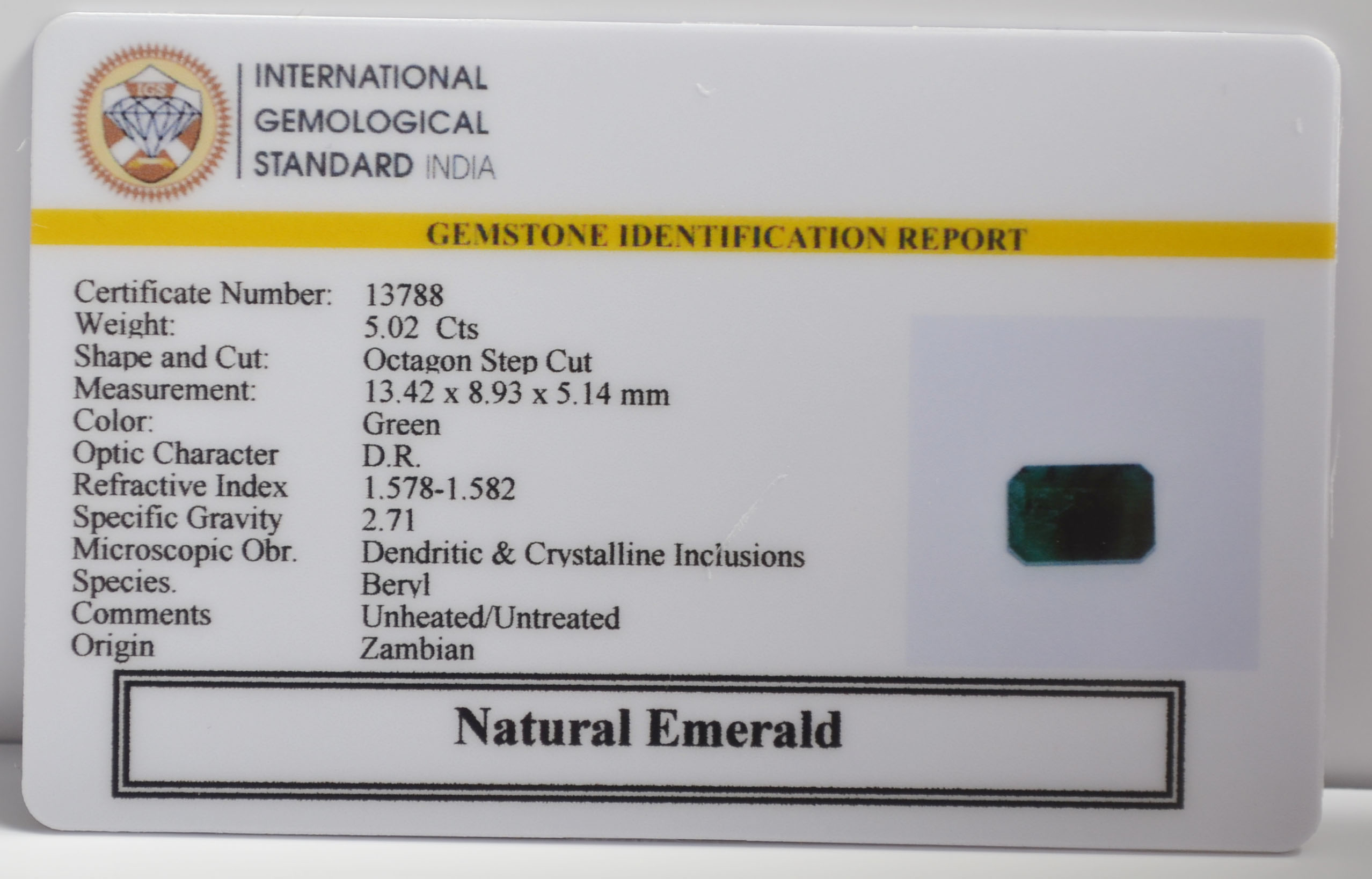 EMR23238K 2 EMERALD 5.02 Ct.
