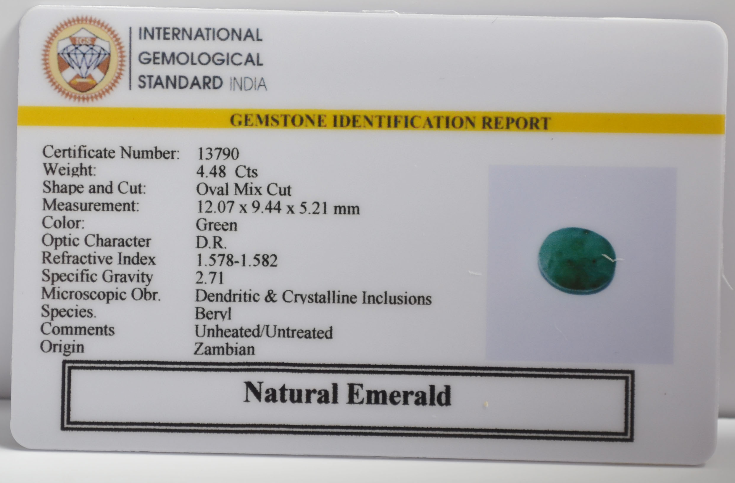 EMERALD 4.48 Ct. 3 EMR23240K 2 EMERALD 4.48 Ct.