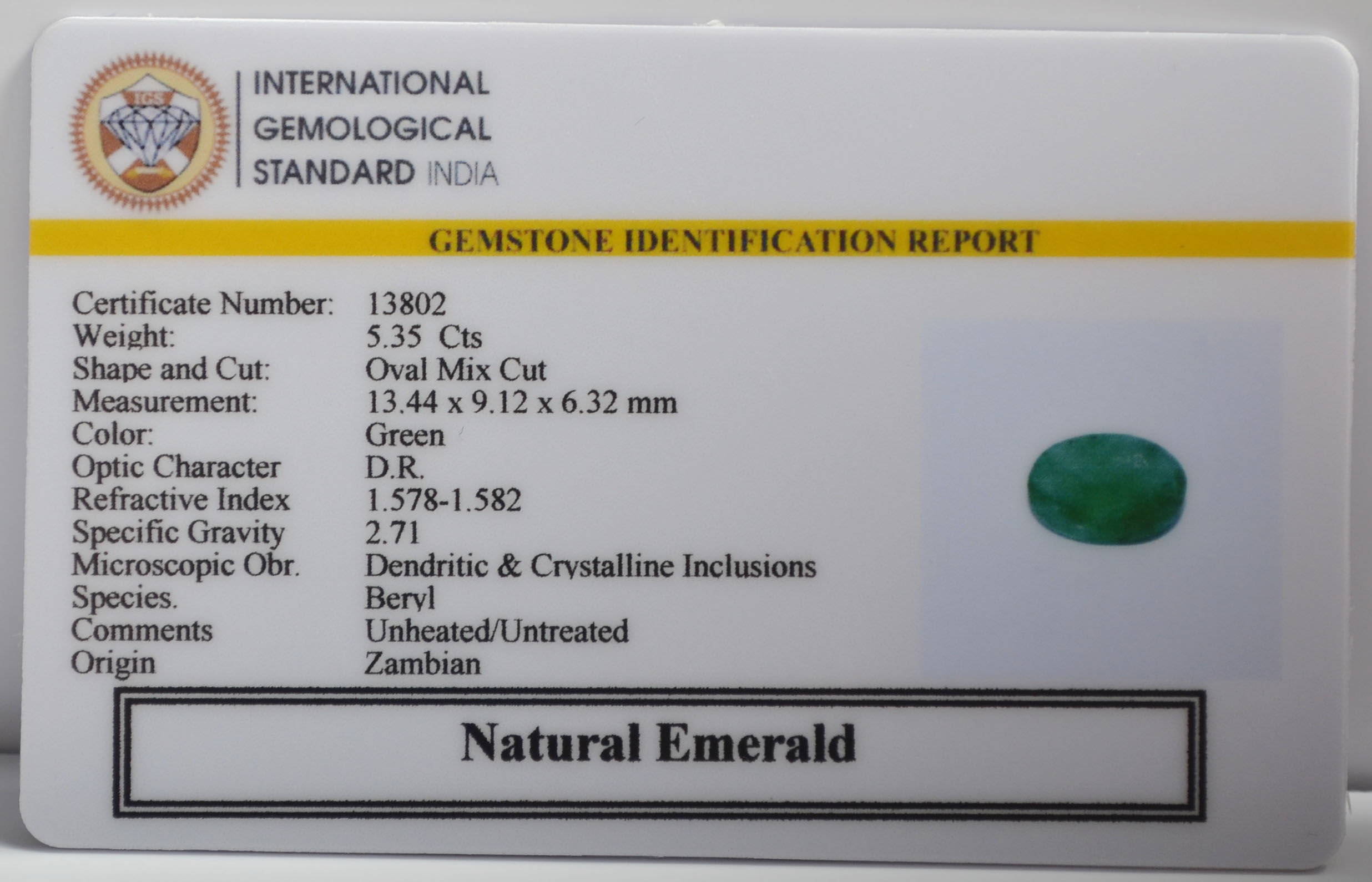 EMERALD 5.35 Ct. 3 EMR23248K 2 EMERALD 5.35 Ct.