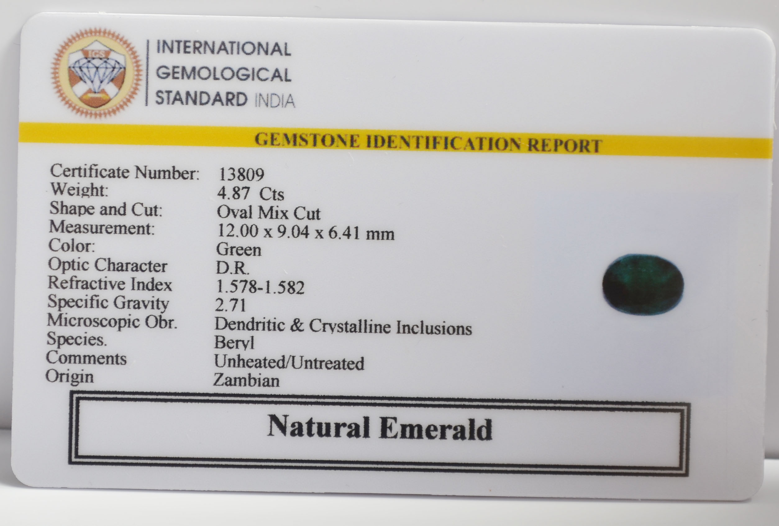 EMERALD 4.87 Ct. 3 EMR23254K 2 EMERALD 4.87 Ct.