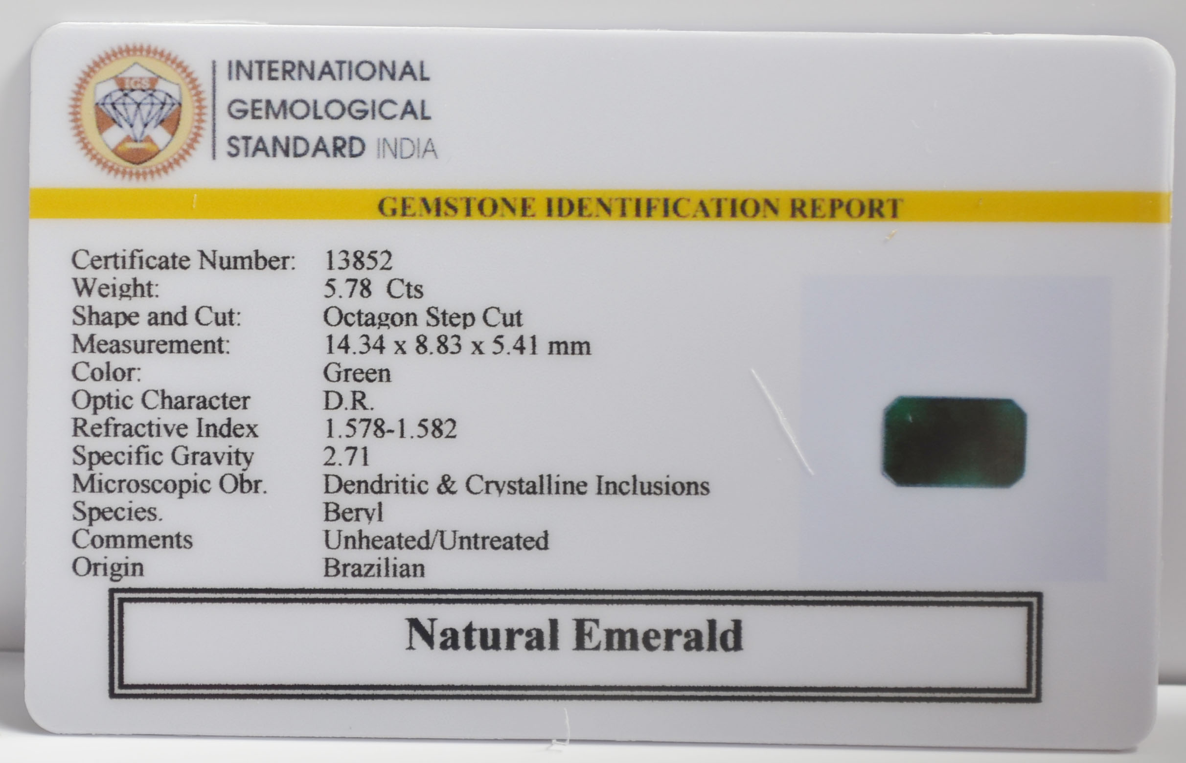 EMR23256K 2 EMERALD 5.78 Ct.