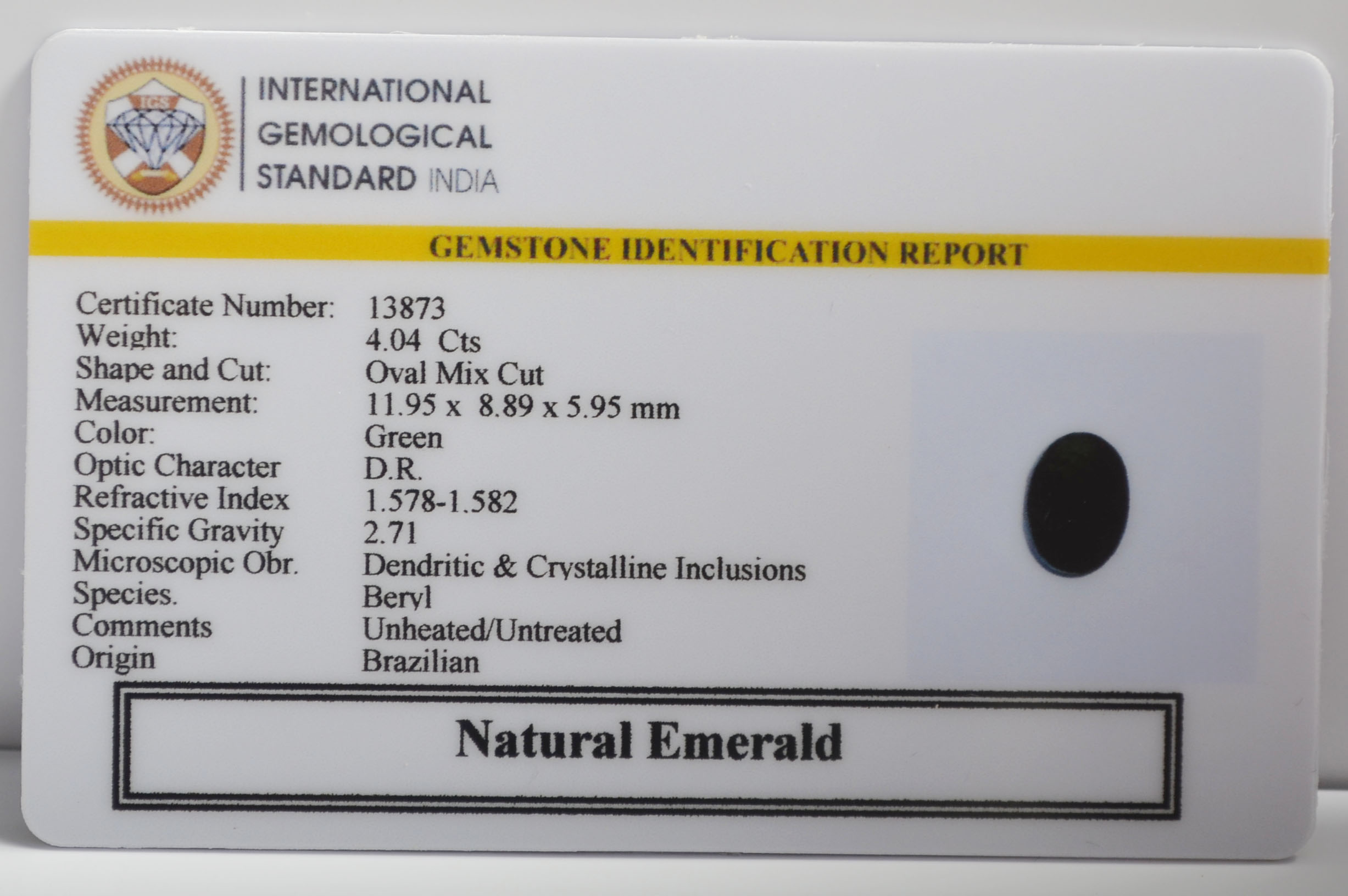 EMERALD 4.04 Ct. 3 EMR23274K 2 EMERALD 4.04 Ct.