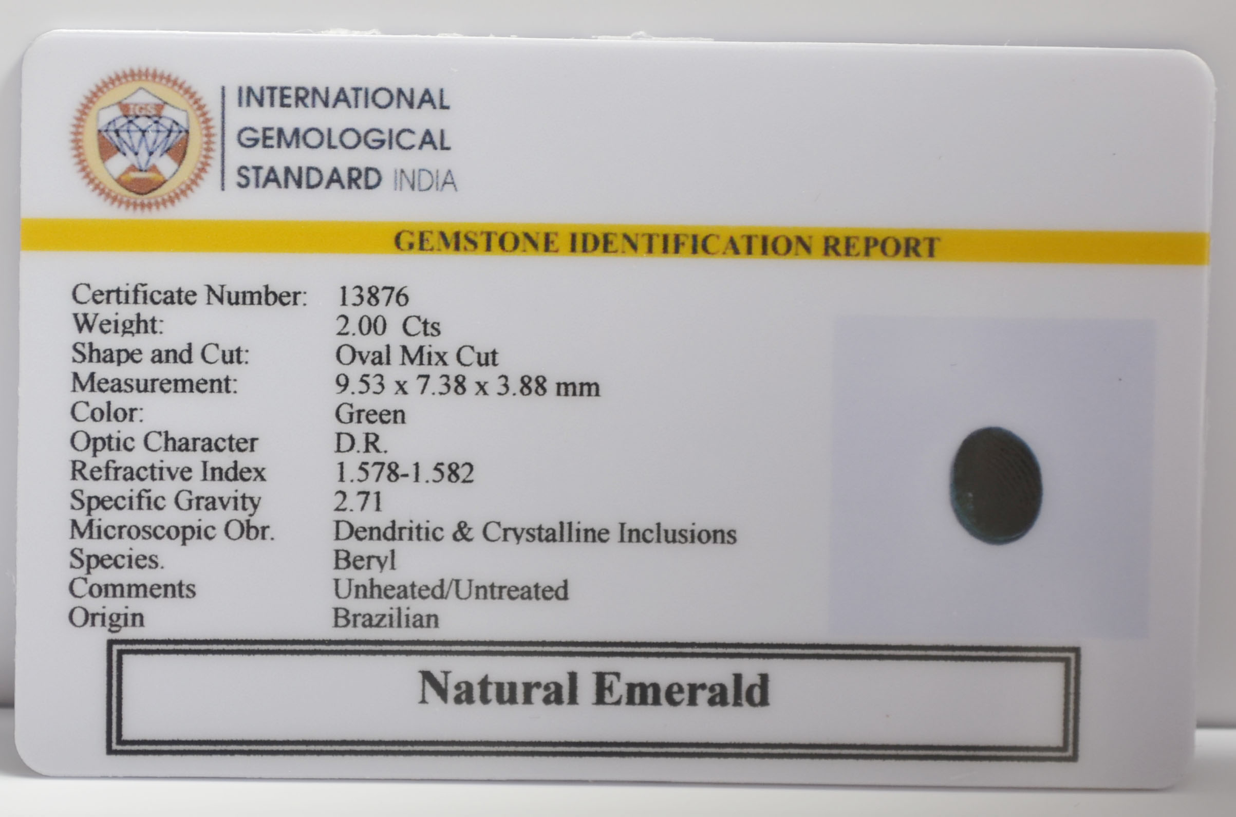 EMERALD 2 Ct. 3 EMR23276K 2 EMERALD 2 Ct.