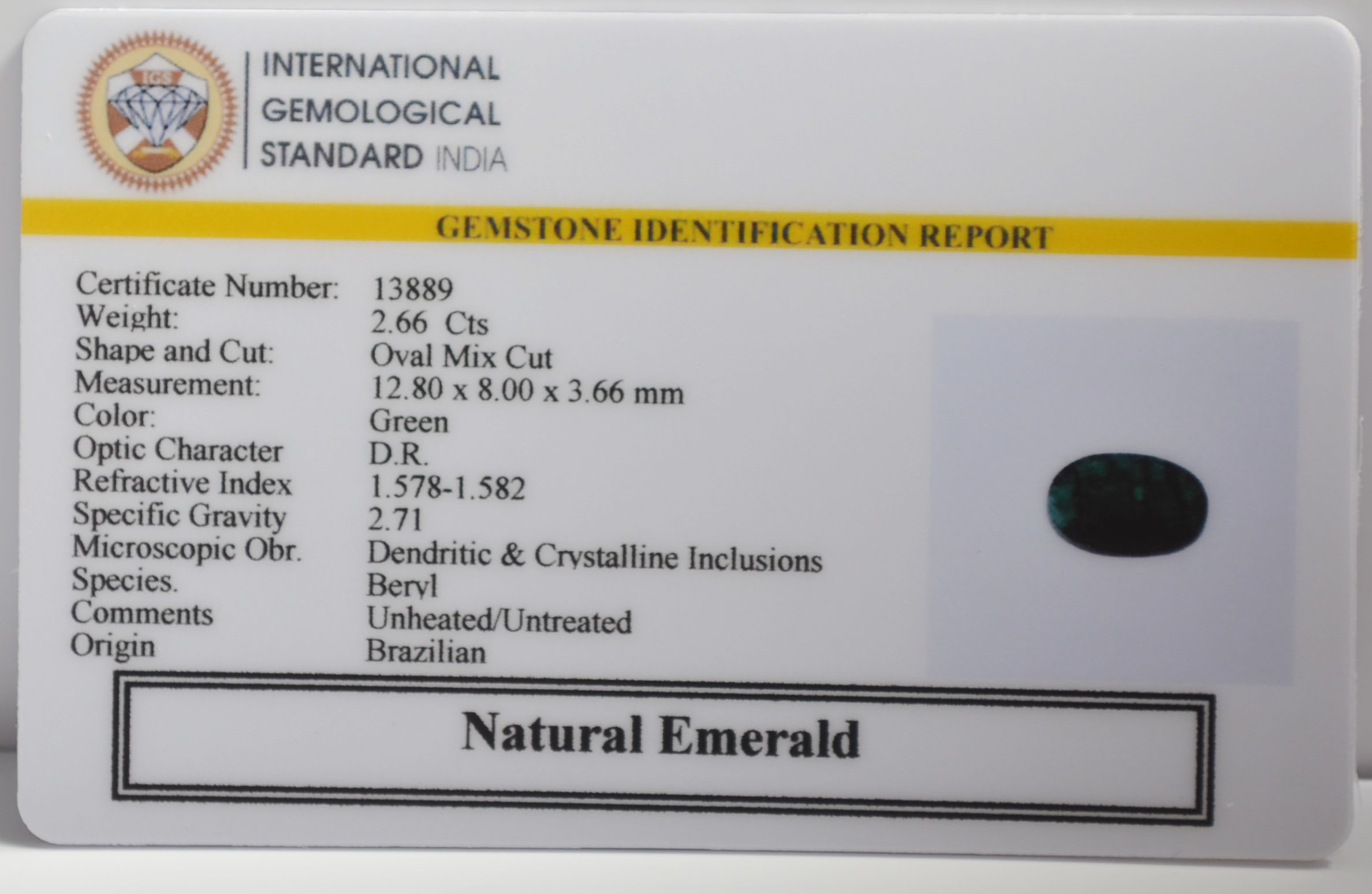 EMR23288K 2 EMERALD 2.66 Ct.