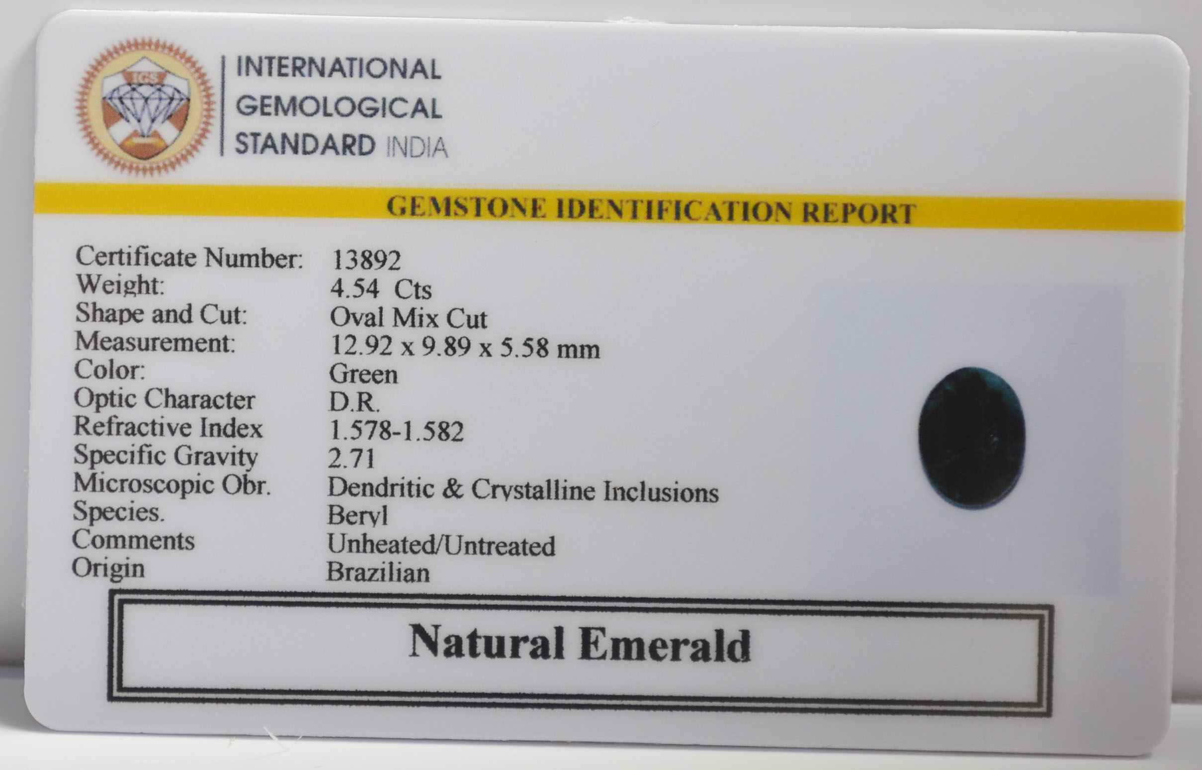 EMR23290K 2 EMERALD 4.54 Ct.