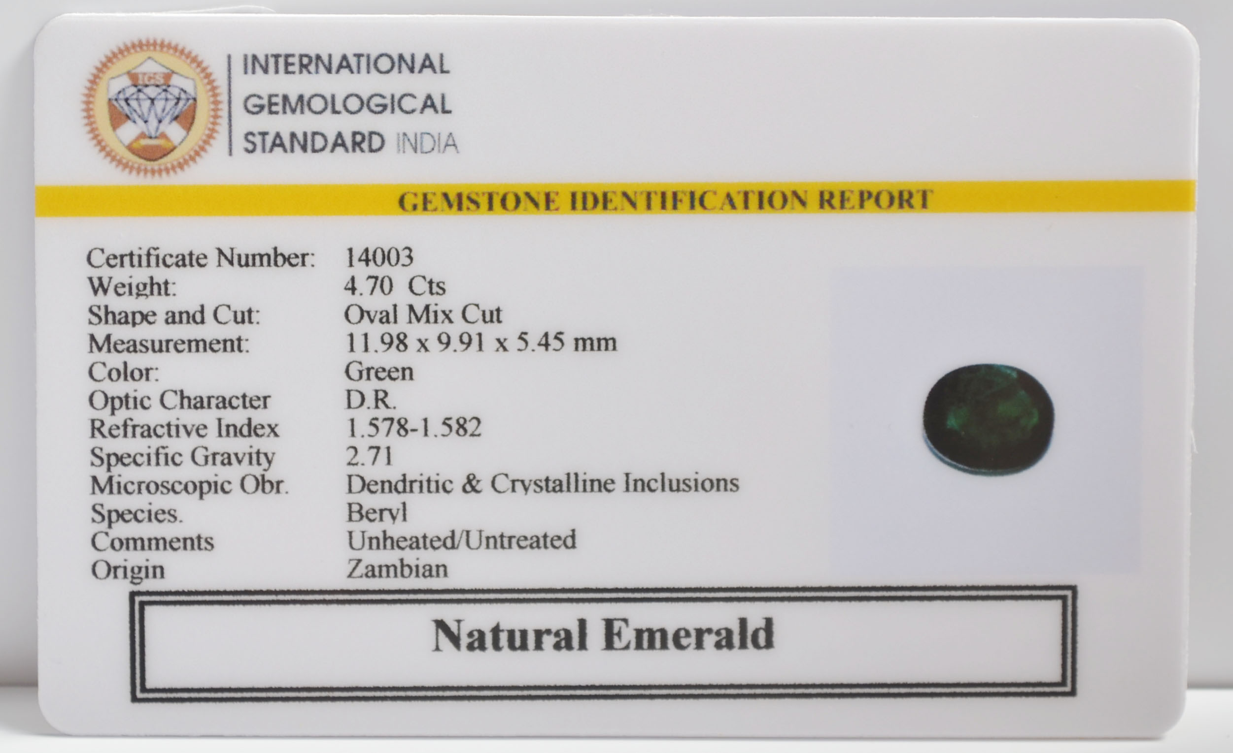 EMERALD 4.7 Ct. 3 EMR23302K 2 EMERALD 4.7 Ct.