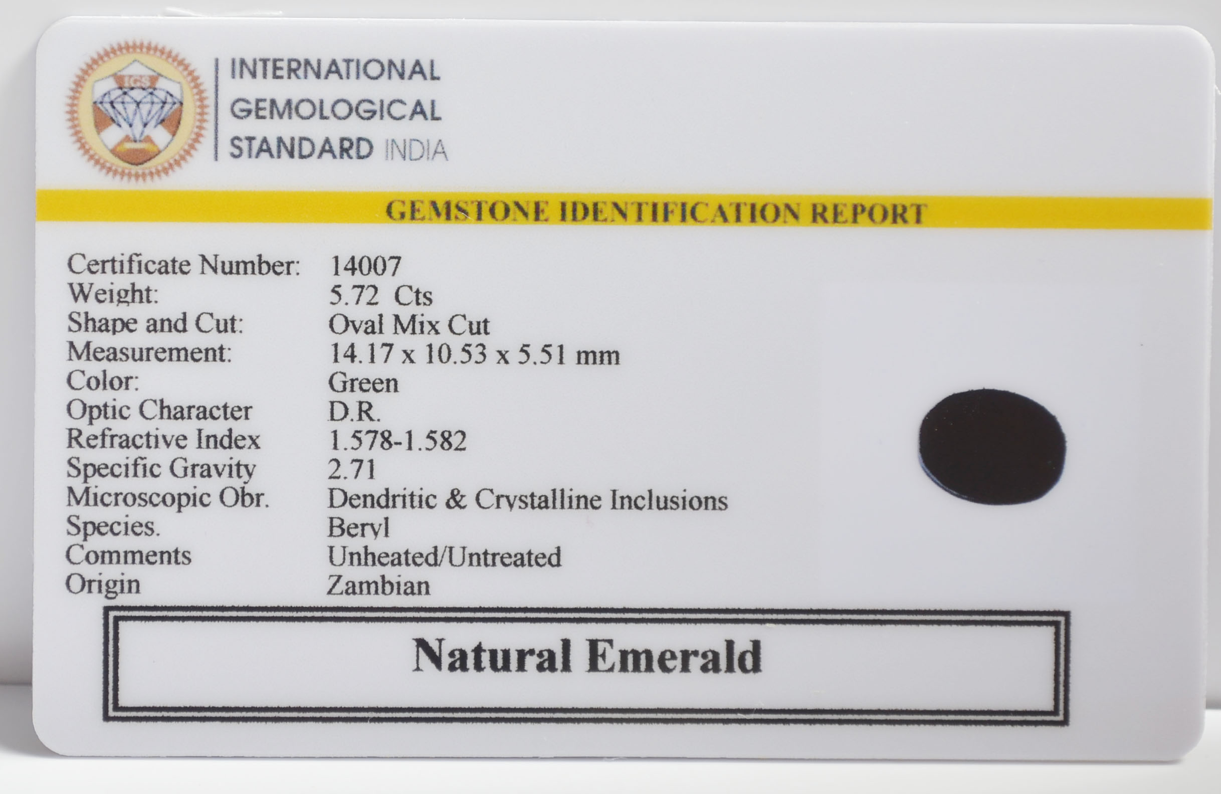 EMERALD 5.72 Ct. 3 EMR23303K 2 EMERALD 5.72 Ct.