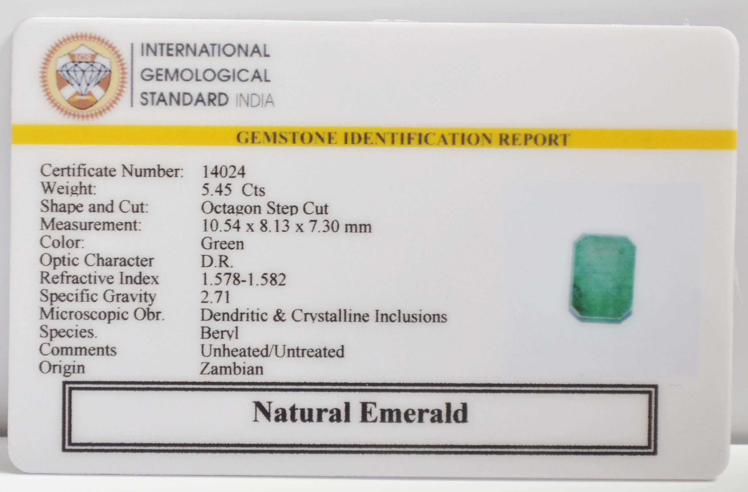 EMR23316K 2 EMERALD 5.45 Ct.
