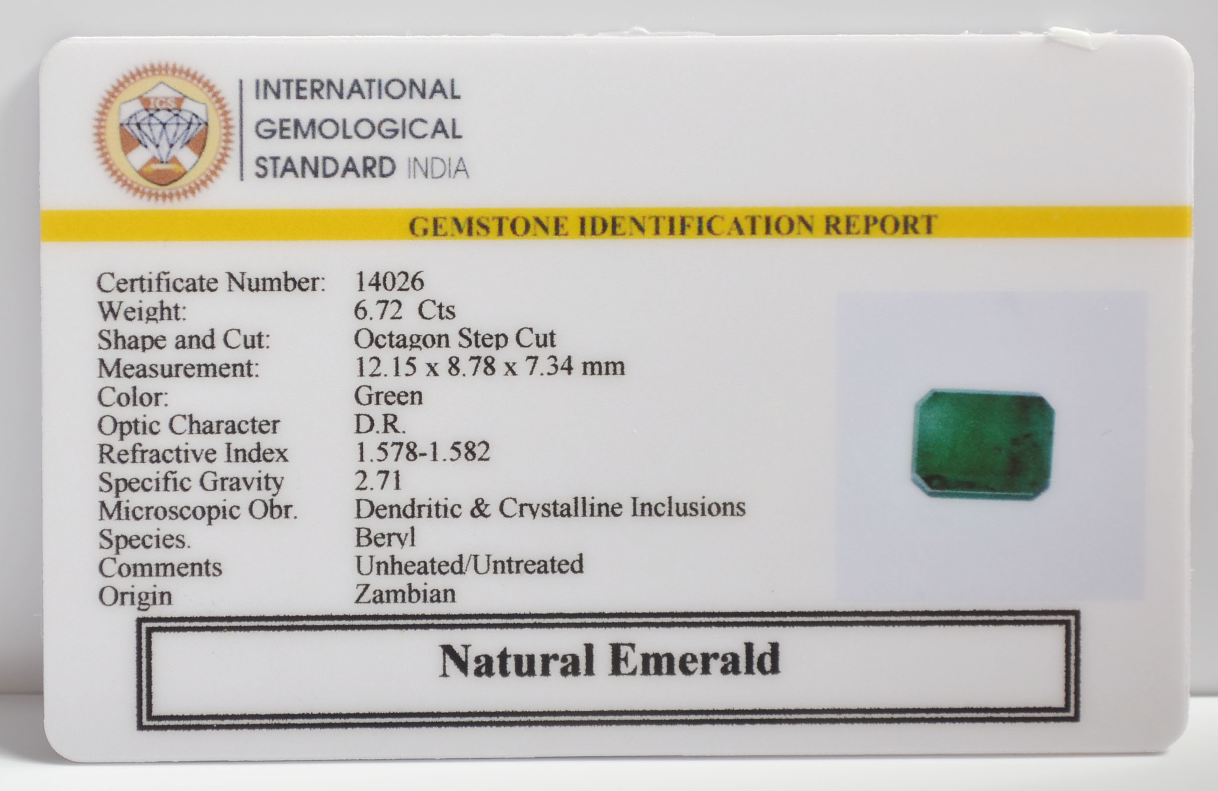 EMR23318K 2 EMERALD 6.72 Ct.