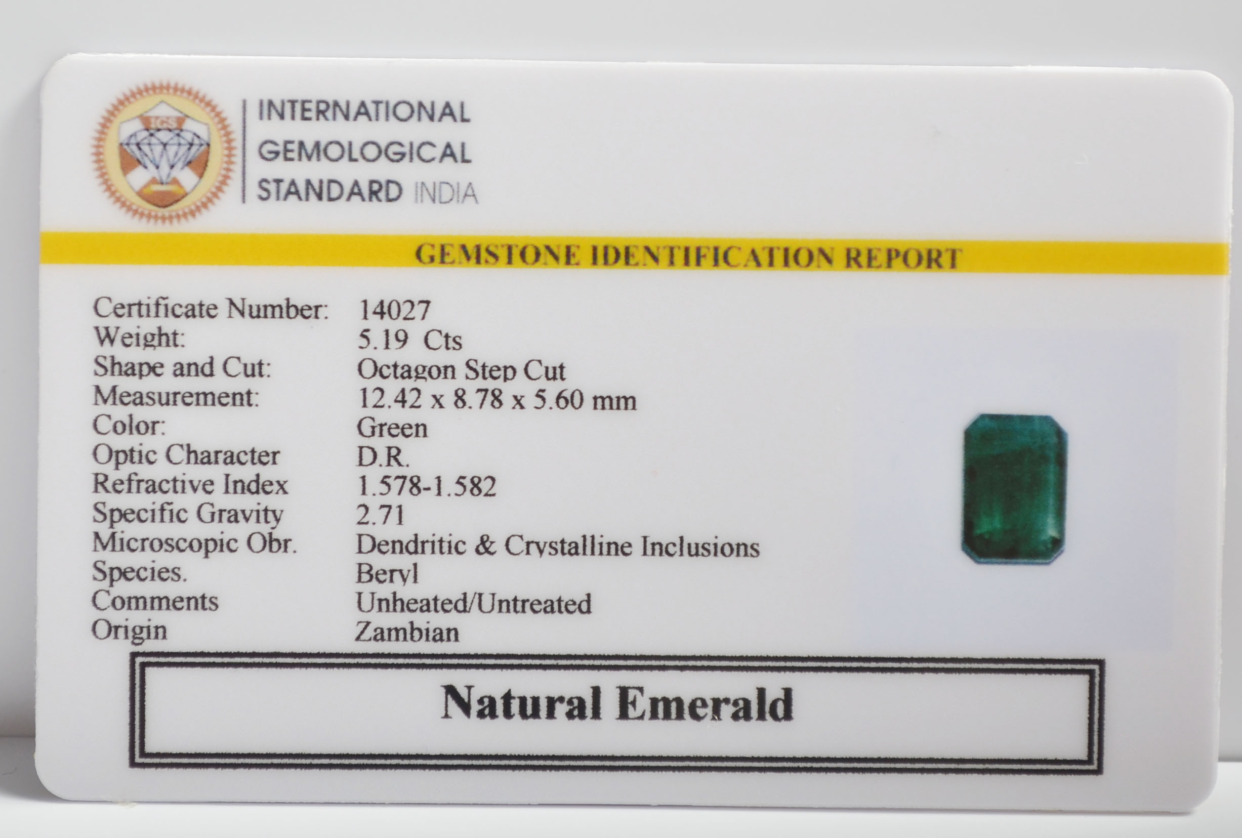 EMR23319K 2 EMERALD 5.19 Ct.